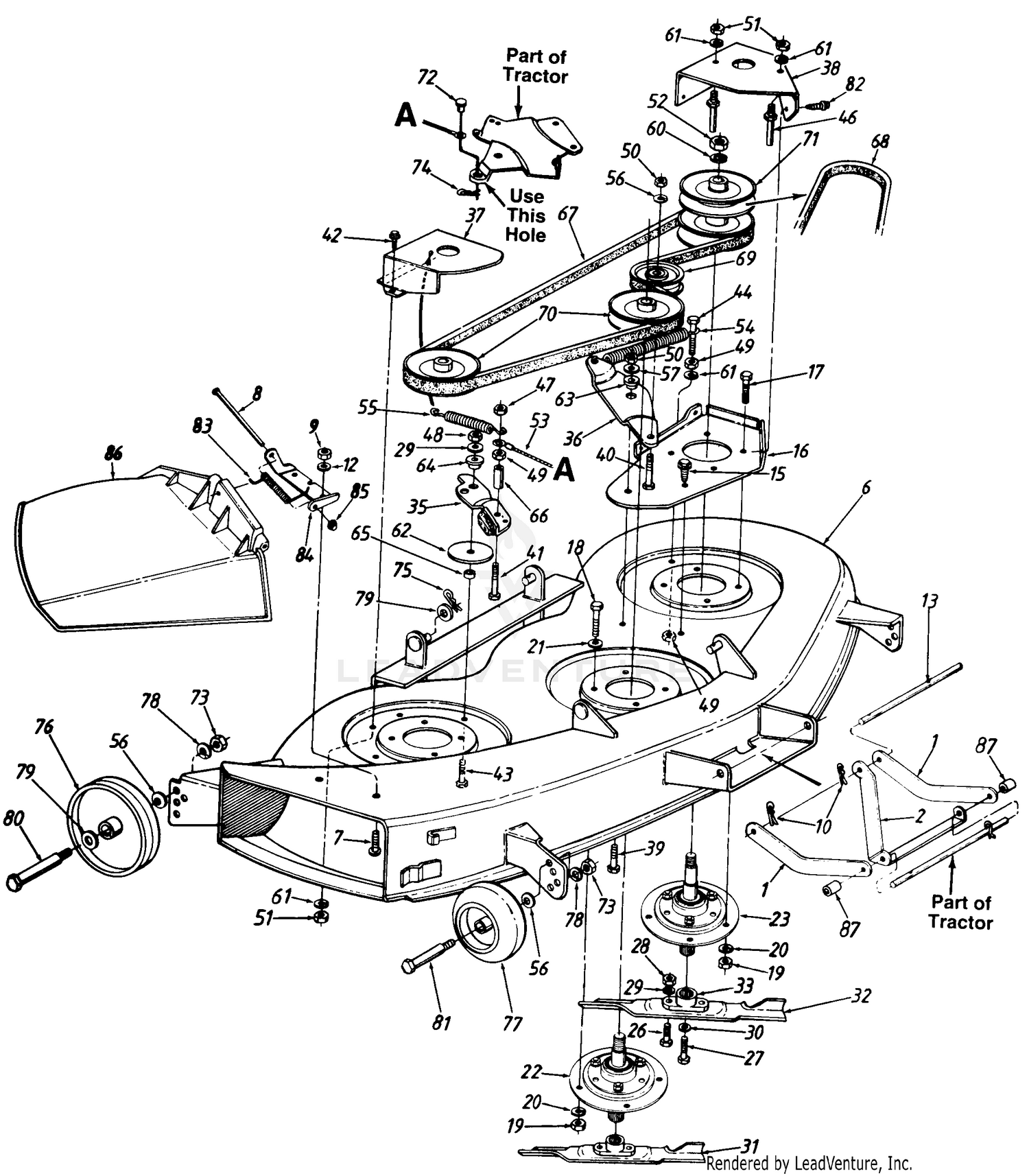 46 mtd mower outlet deck