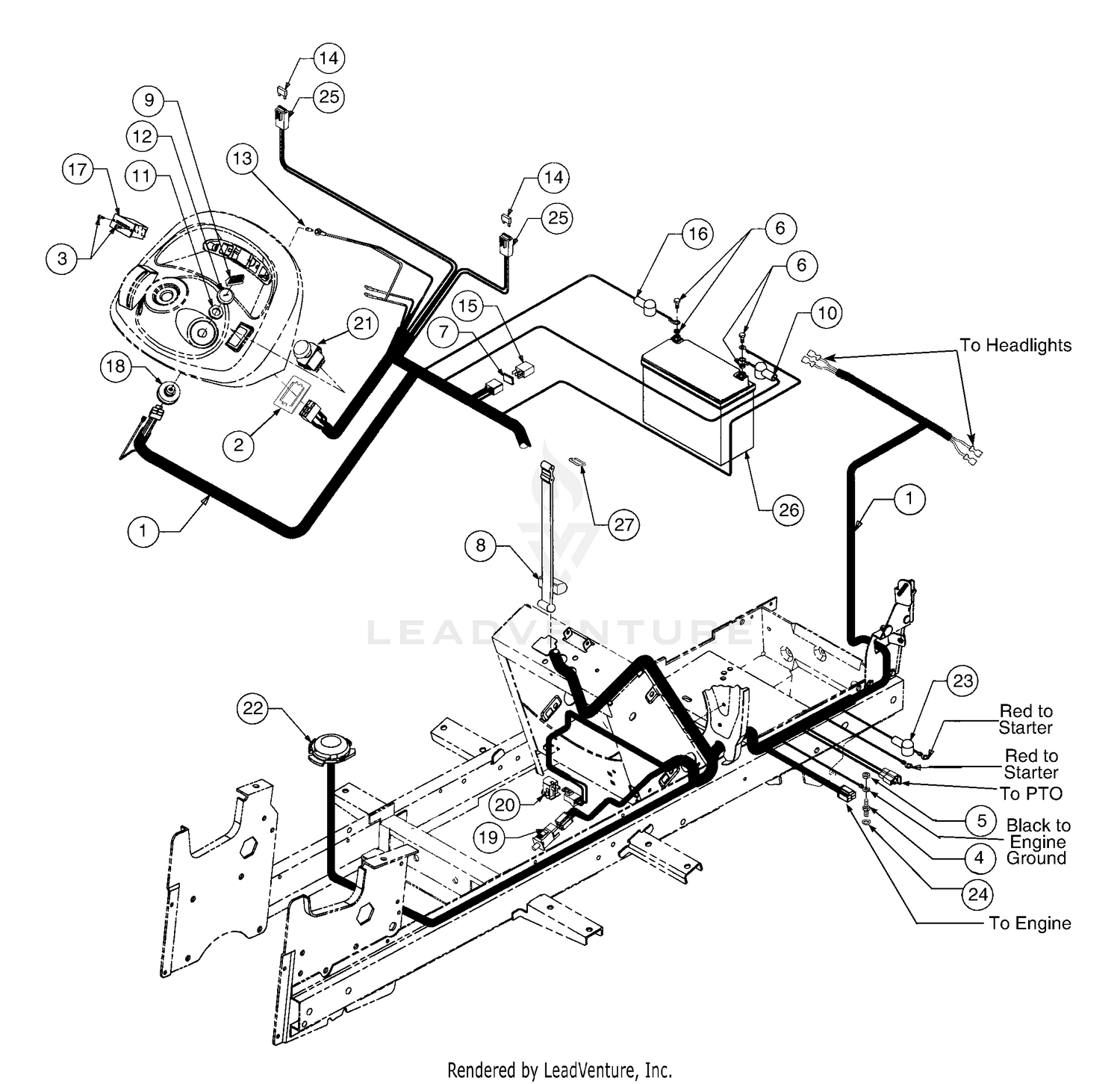 Cub Cadet 2206 Tractor 13A-298M100 Battery, Electrical Components And  Switches