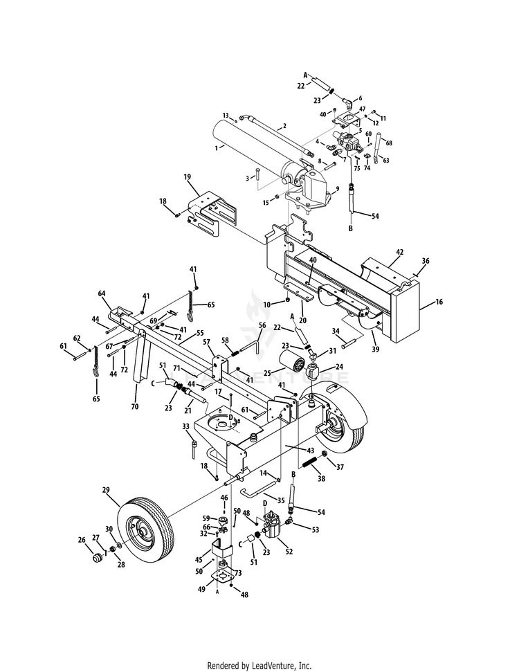 TroyBilt TB27LS 24CF572B711 '15 Log Splitter PartsWarehouse