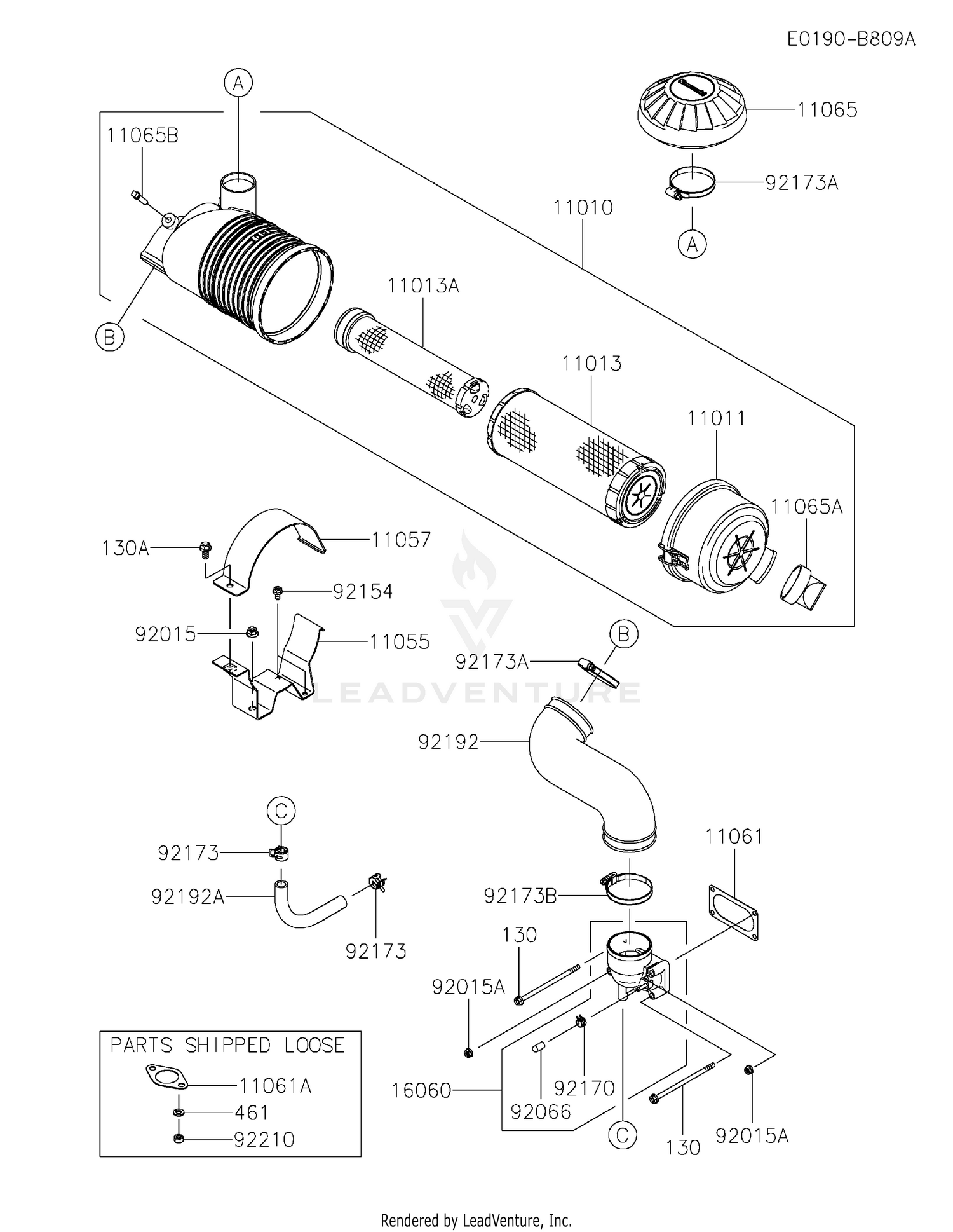 FX921V-DS13 AIR FILTER & MUFFLER