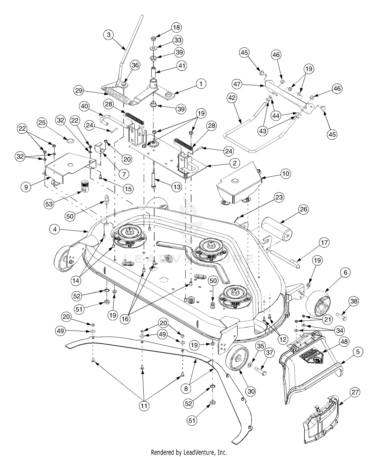 Cub Cadet GT2544 Tractor Mfg Date K015 & Before 13A-2D7L710 Deck Assembly  44