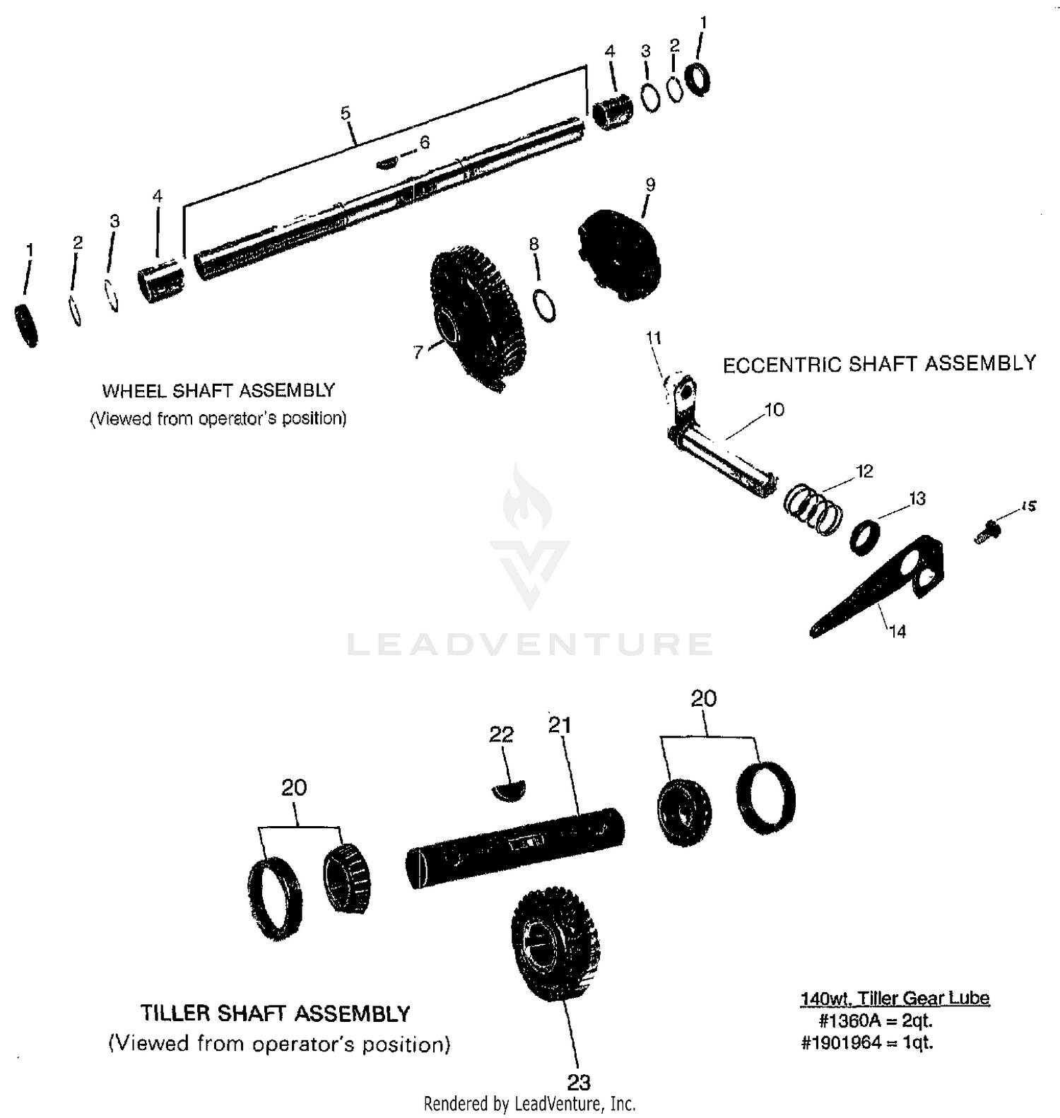 Wheel Shaft, Eccentric Shaft & Tiller Shaft Assemblies
