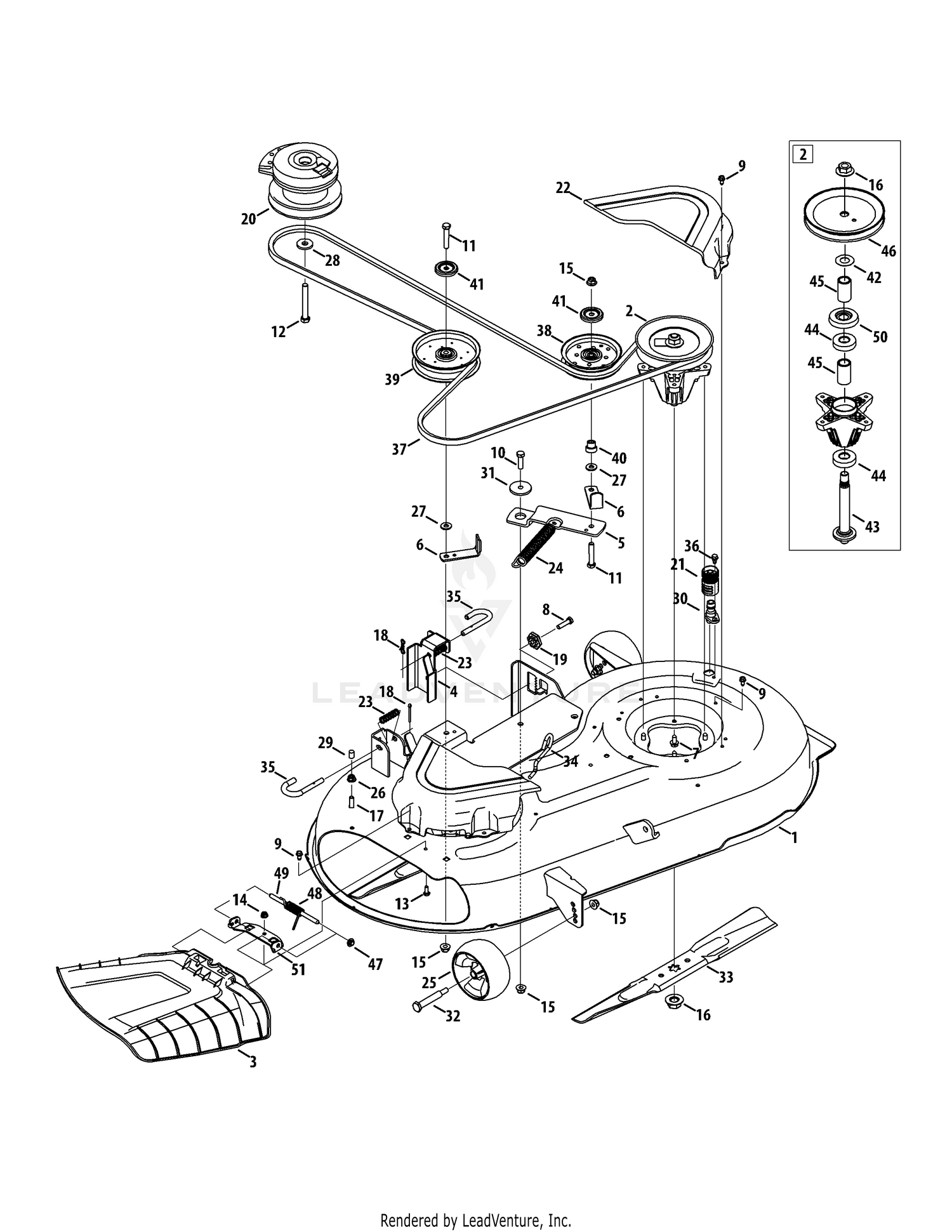 Troy Bilt 17ARCACS011 Mustang 42 XP 2015 Mower Deck 42 Inch