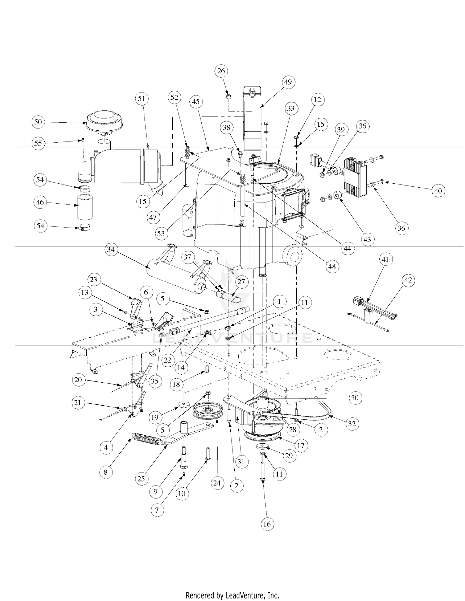 Cub Cadet M54-HN (53CB5ETW750) (Tank) 24HP Honda V-Twin OHV