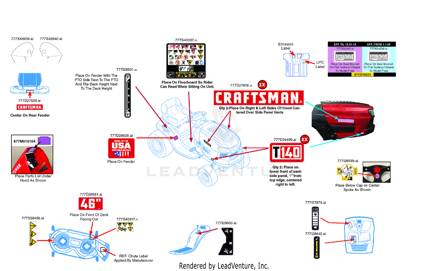 MTD CMXGRAM201304 (13AL78XT093) (T140) (2020) Label Map
