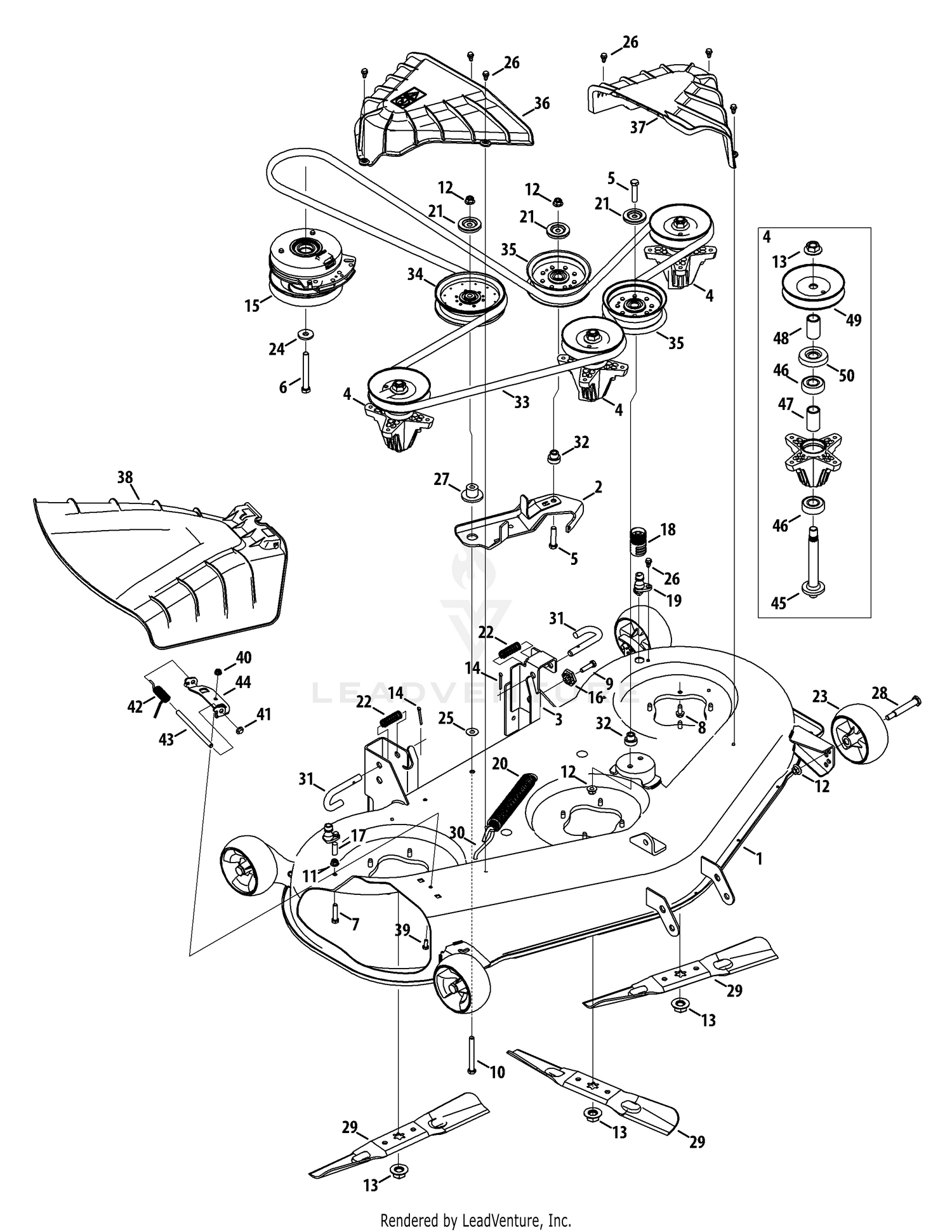 Troy bilt hotsell mustang 50 spindle