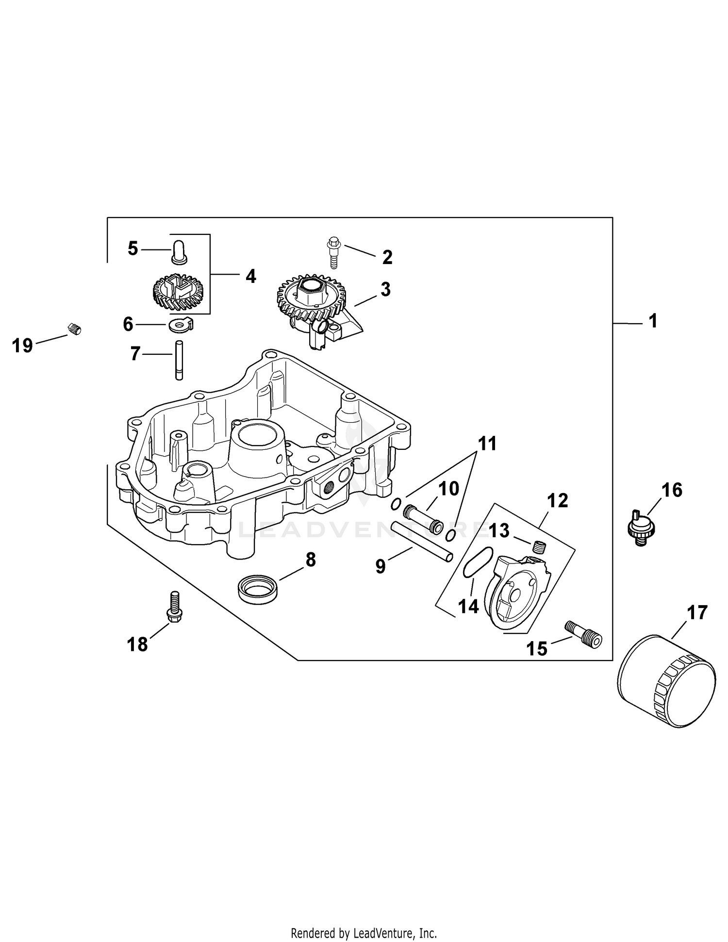 Kohler SV710-0019 Oil Pan Filter