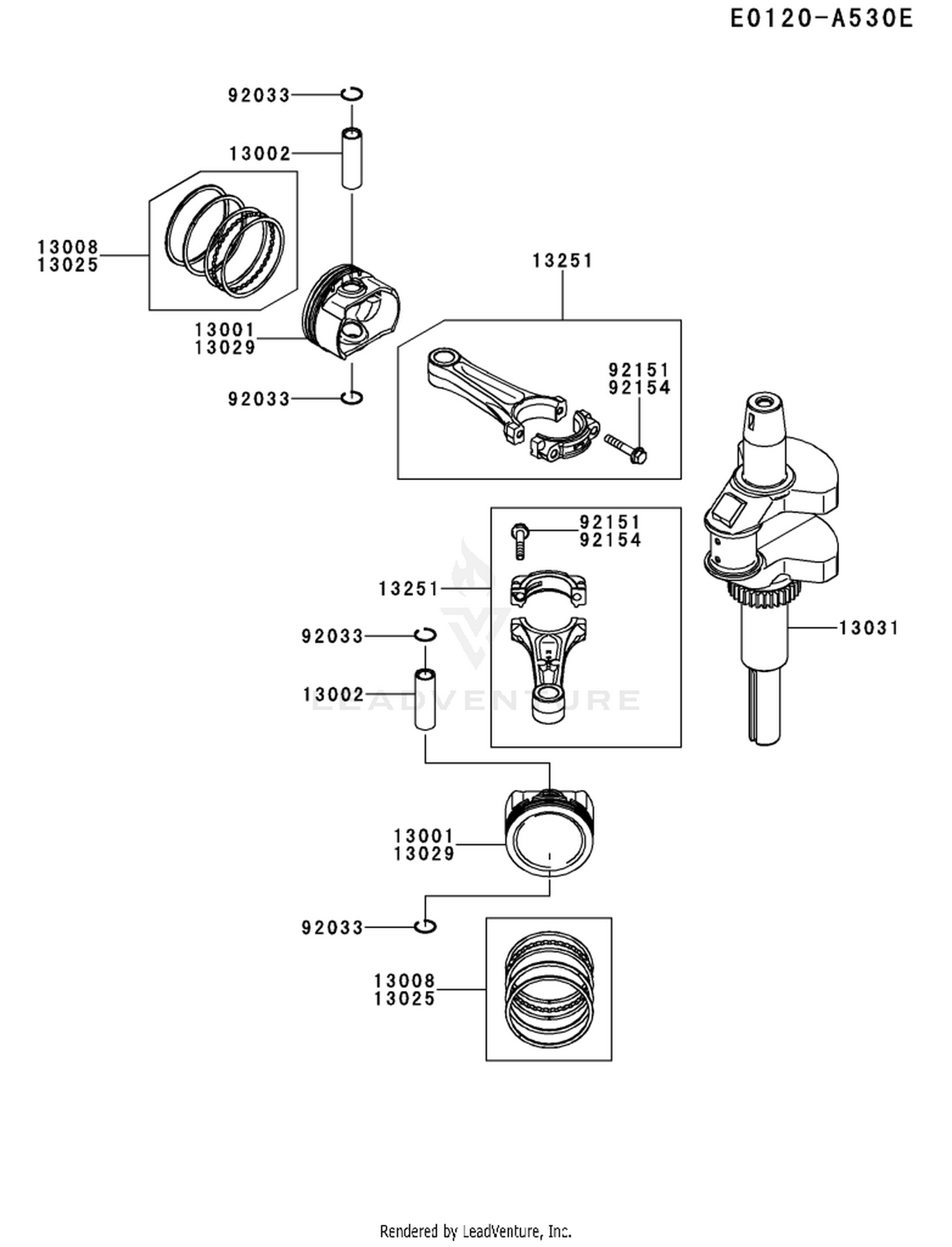 FR600V-FS06 PISTON & CRANKSHAFT