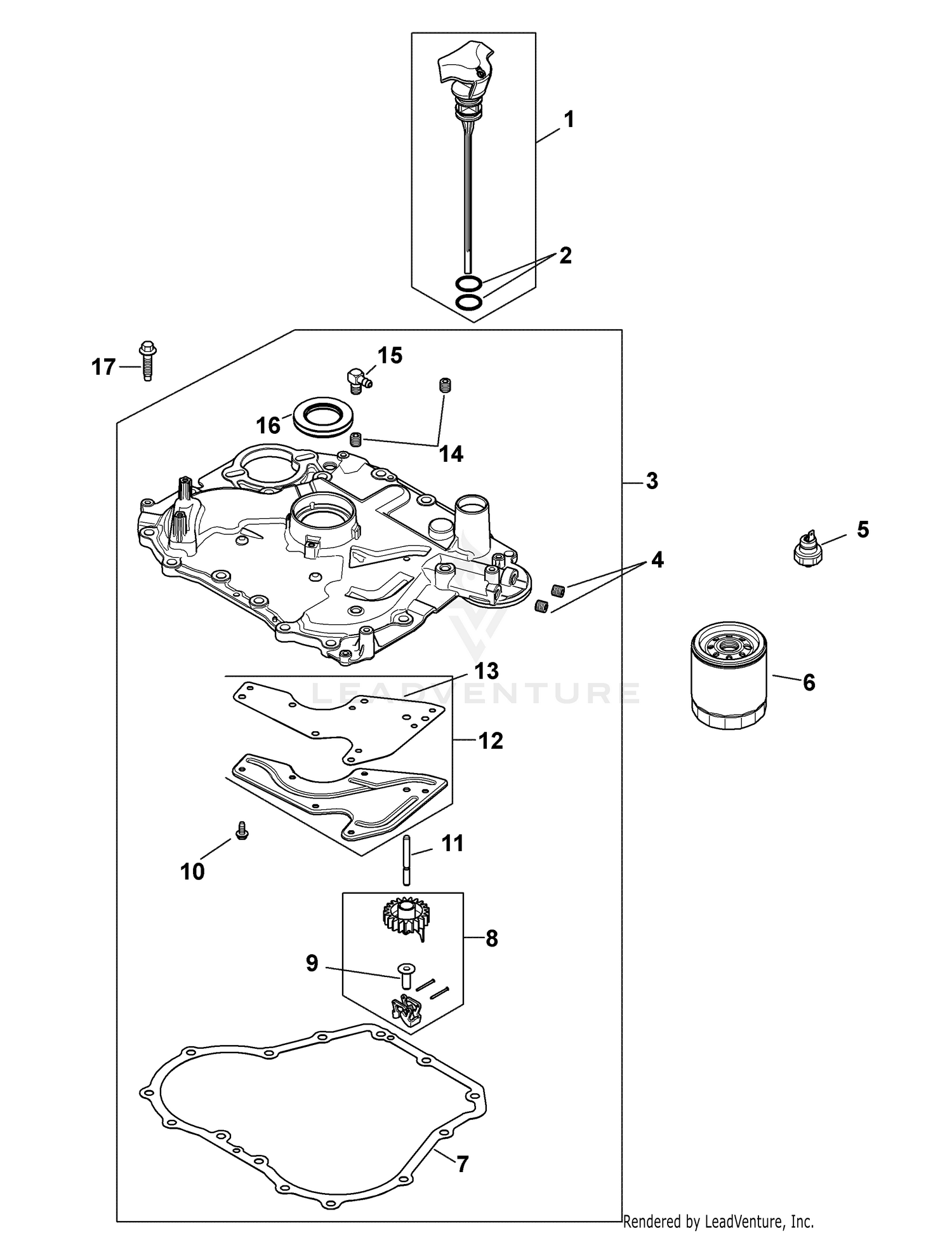 Kohler SV600-0217 Oil Pan & Lubrication