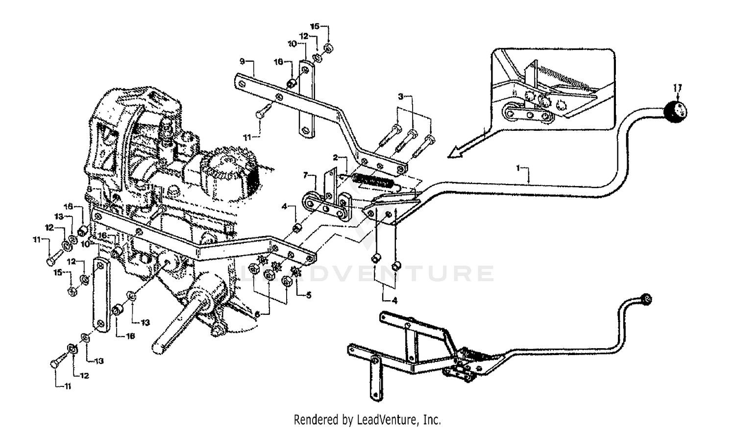 WHEELS/TINES/PTO DRIVE LEVER ASSEMBLY