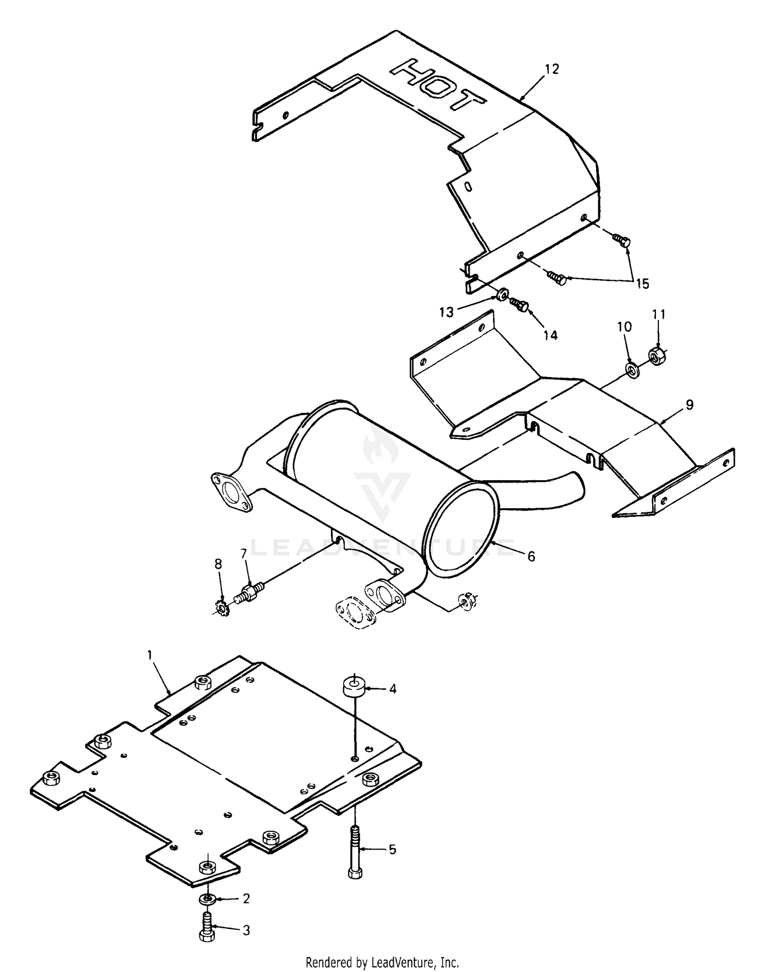 Engine Mounting, Muffler And Air Duct