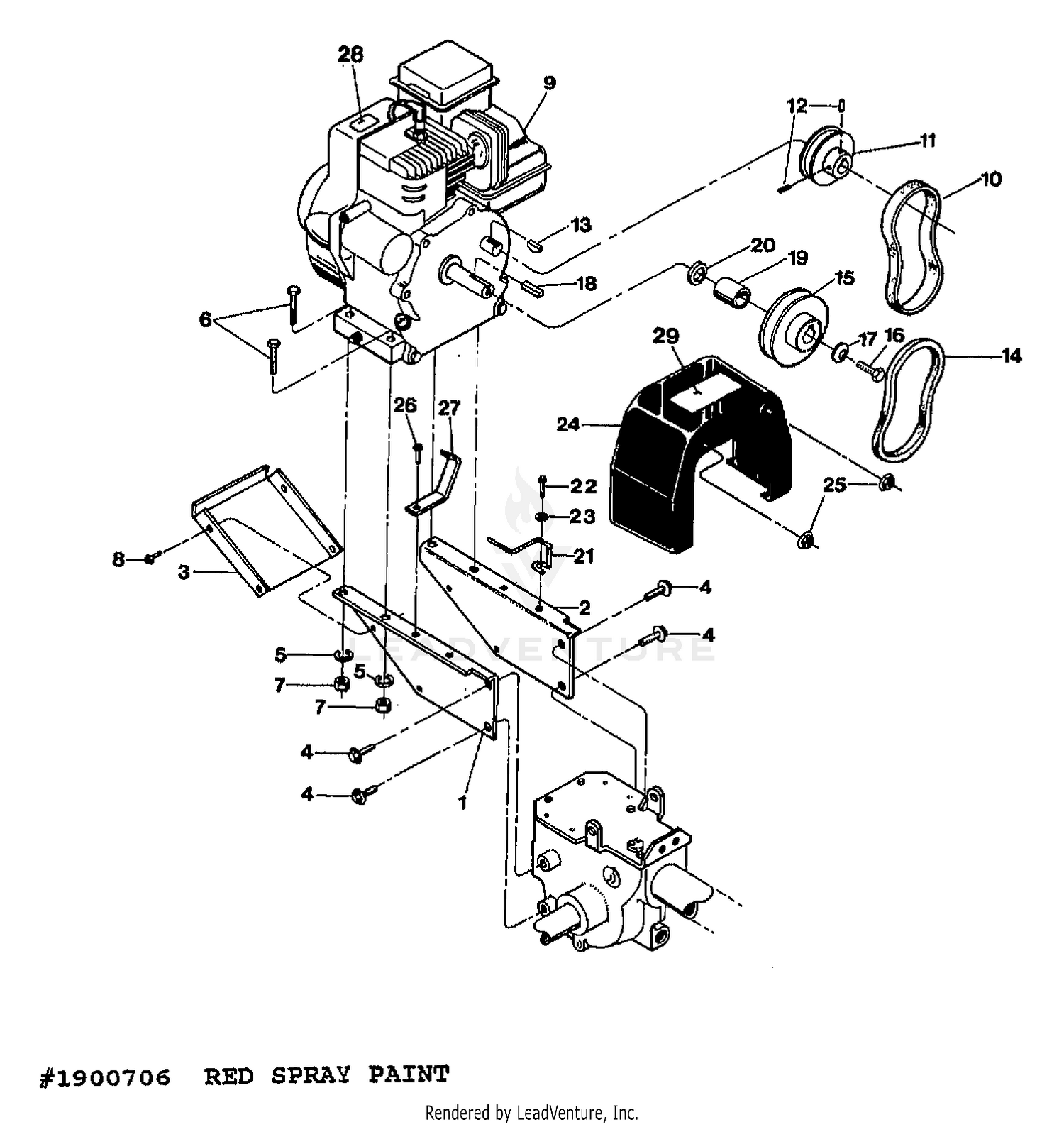 ENGINE, PULLEYS & BELTS