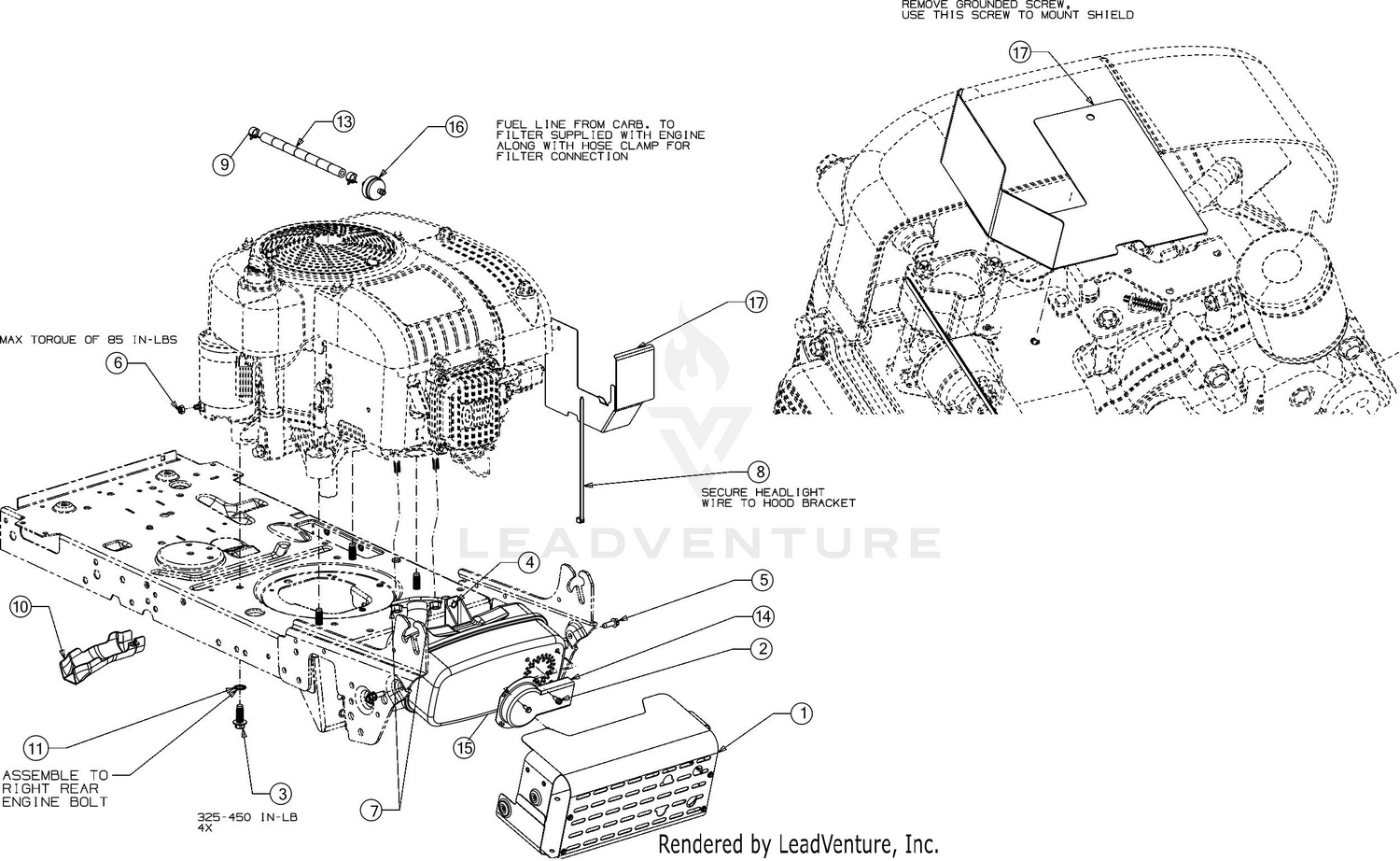 MTD 13W277SS031 LT 4200 2016 Engine Accessories