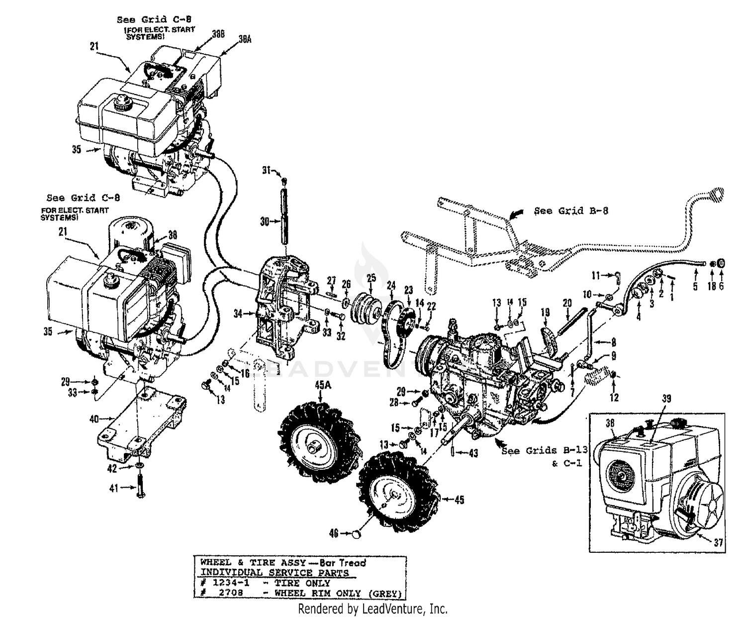 WHEEL SPEED LEVER, BELT DRIVE, ENGINE & WHEELS
