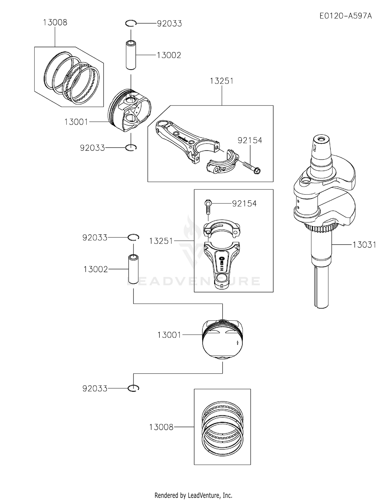 FX820A-BS06 PISTON & CRANKSHAFT