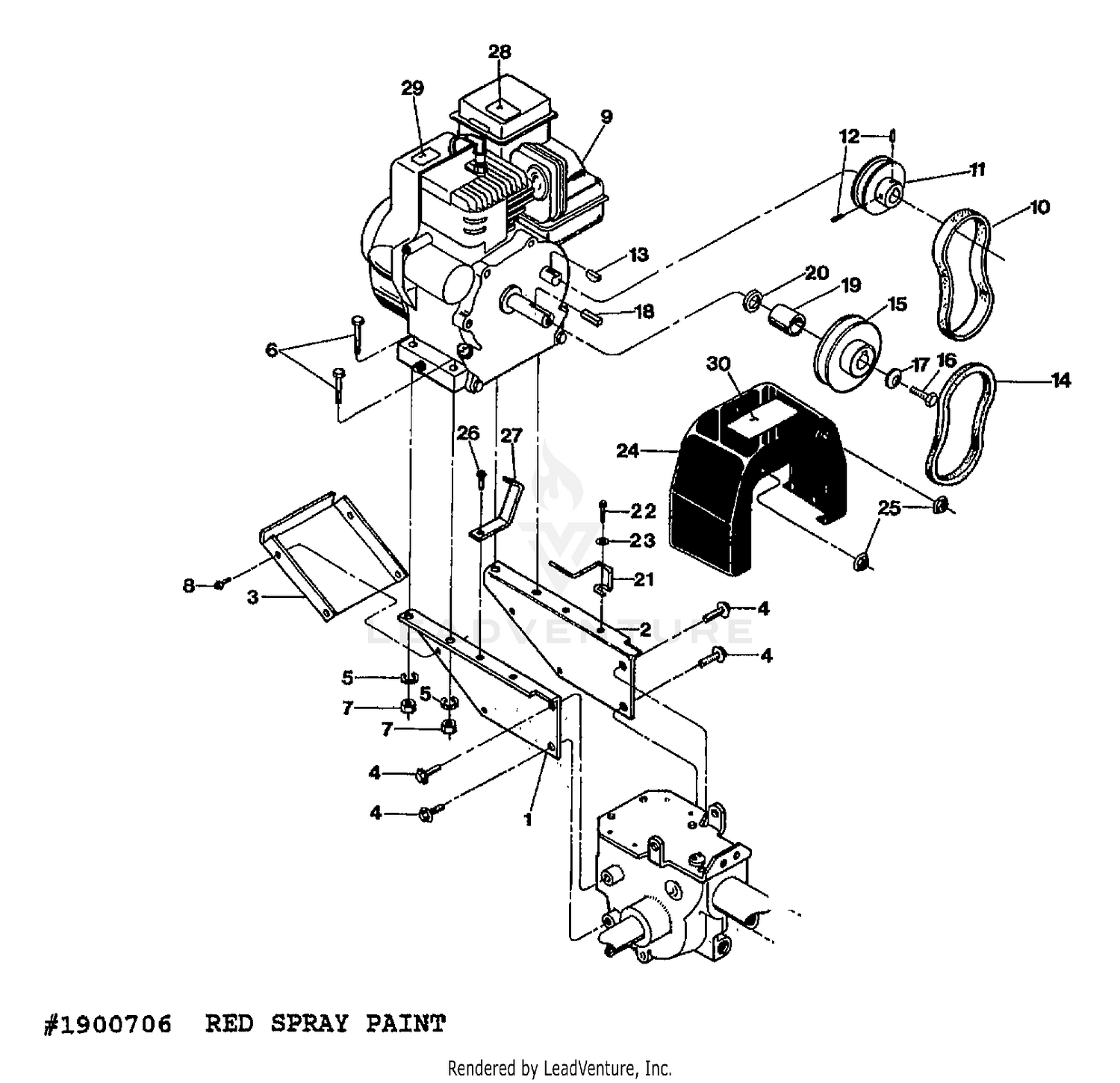 ENGINE, PULLEYS & BELTS