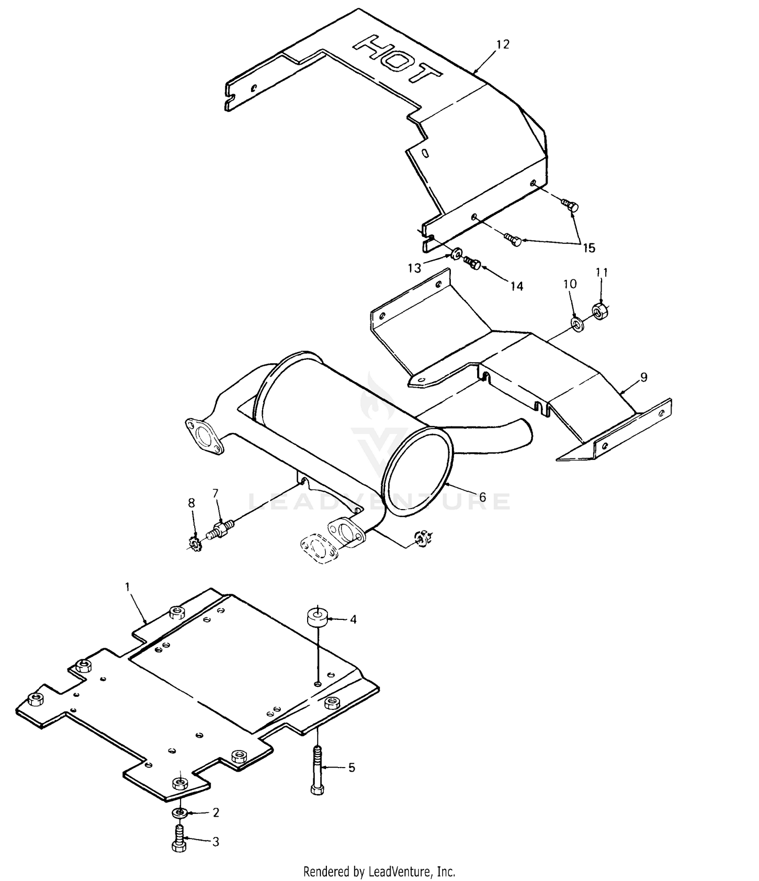 Engine Mounting, Muffler And Air Duct