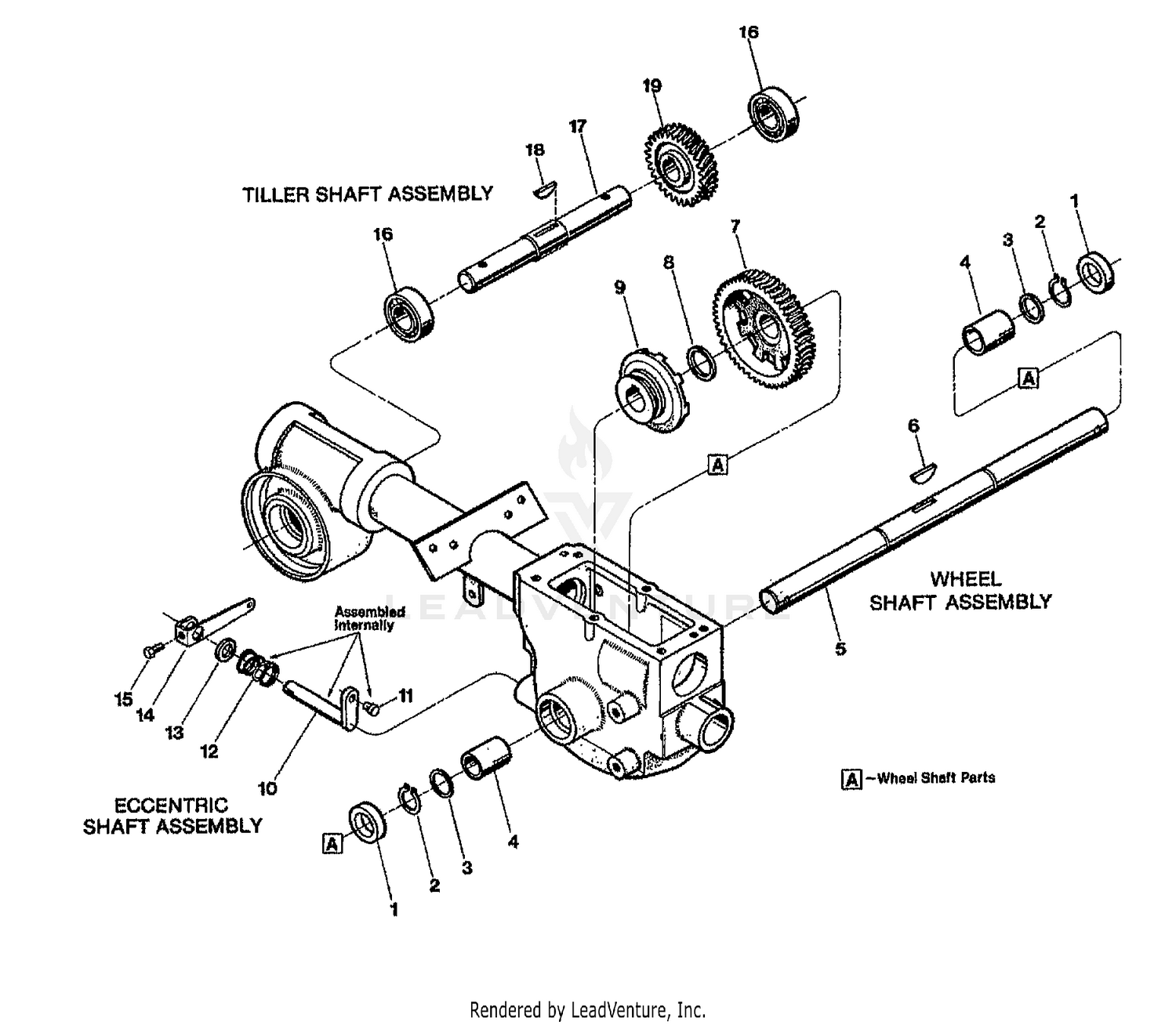 WHEEL & TILLER SHAFT ASSEMBLY