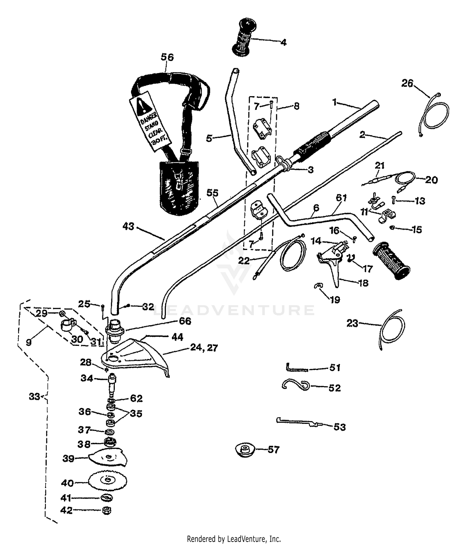 DRIVE SHAFT AND LOWER HEAD ASSEMBLY