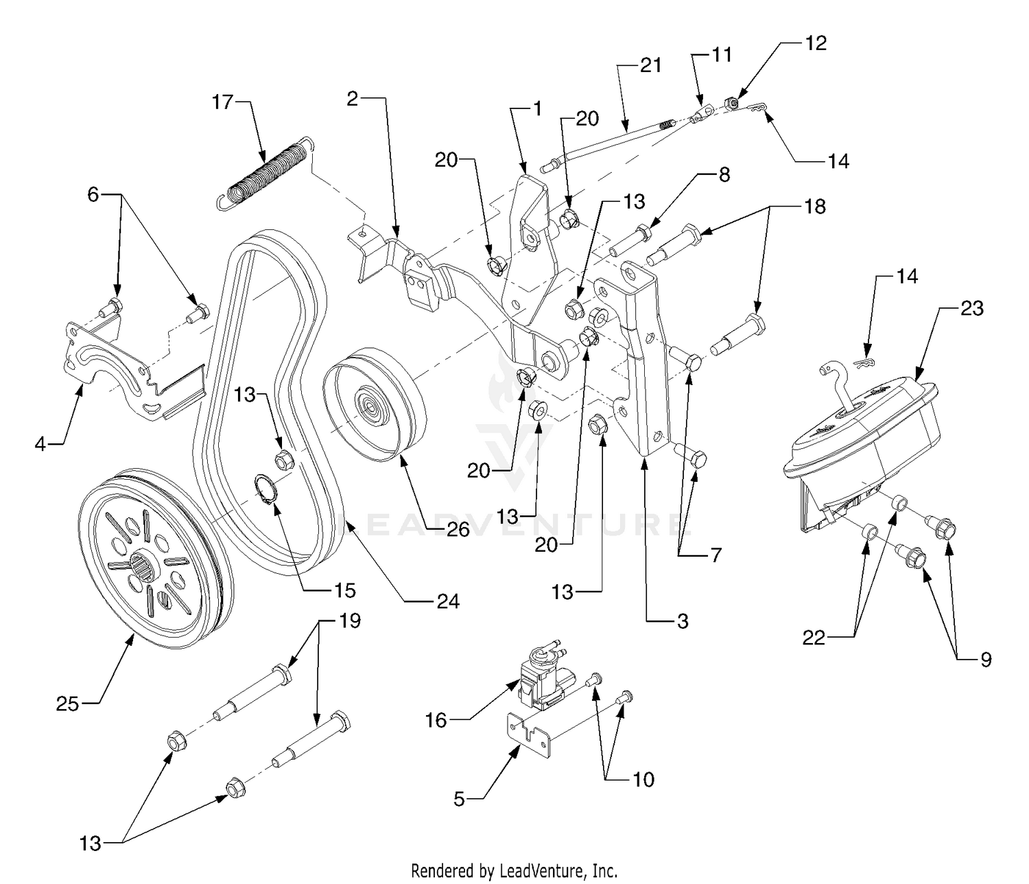 Cub cadet pto outlet belt diagram