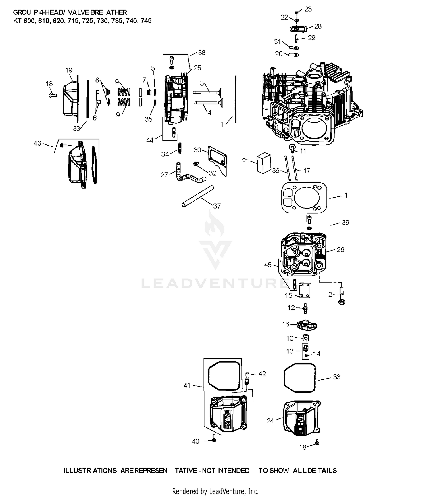 KT740-3097 CylinderHead & Breather