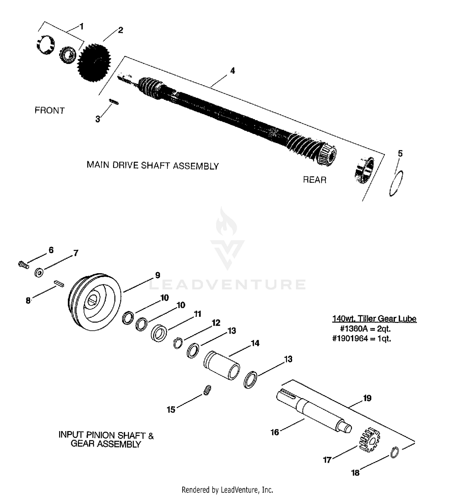 Drive Shaft, Input Pinion Shaft & Gear Assemblies