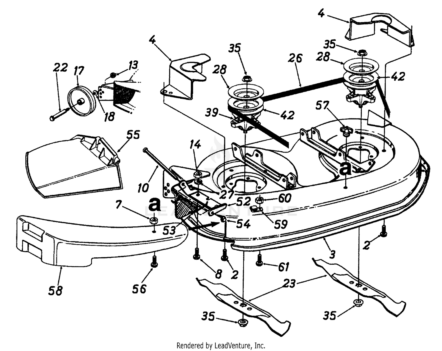 MTD 13AM695G372 1997 Deck Assembly 42 inch