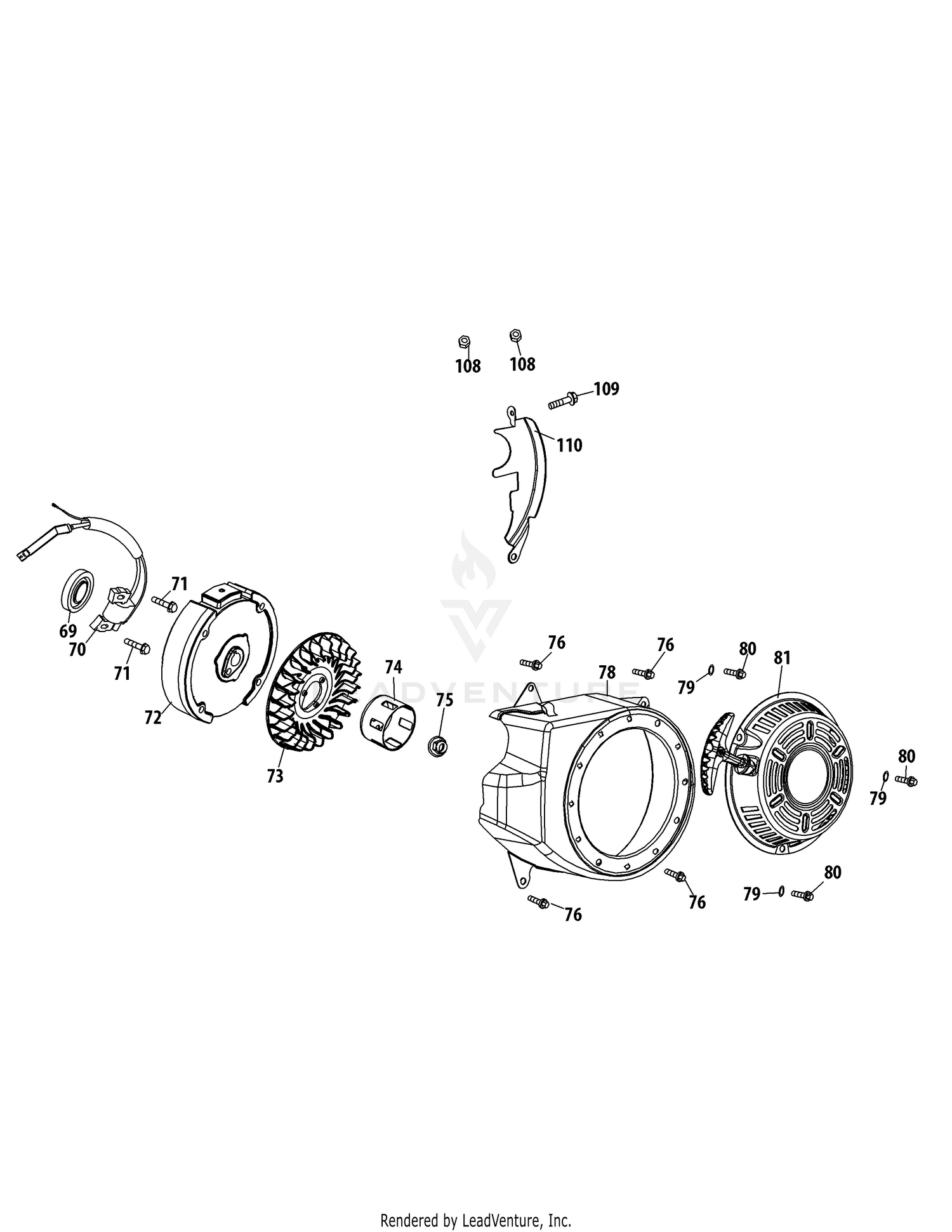 170-L0-11 Flywheel & Blower Housing