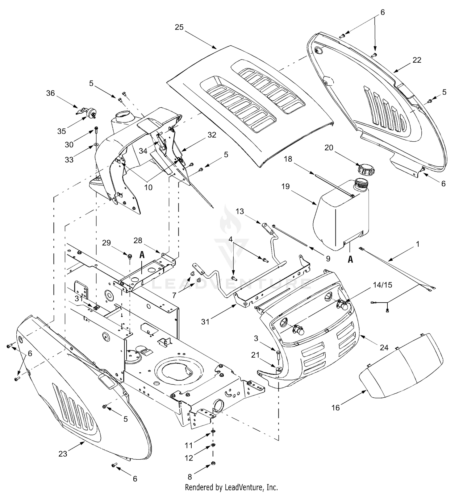 Troy Bilt 13AN689G766 Pony 2004 Hood Electrical