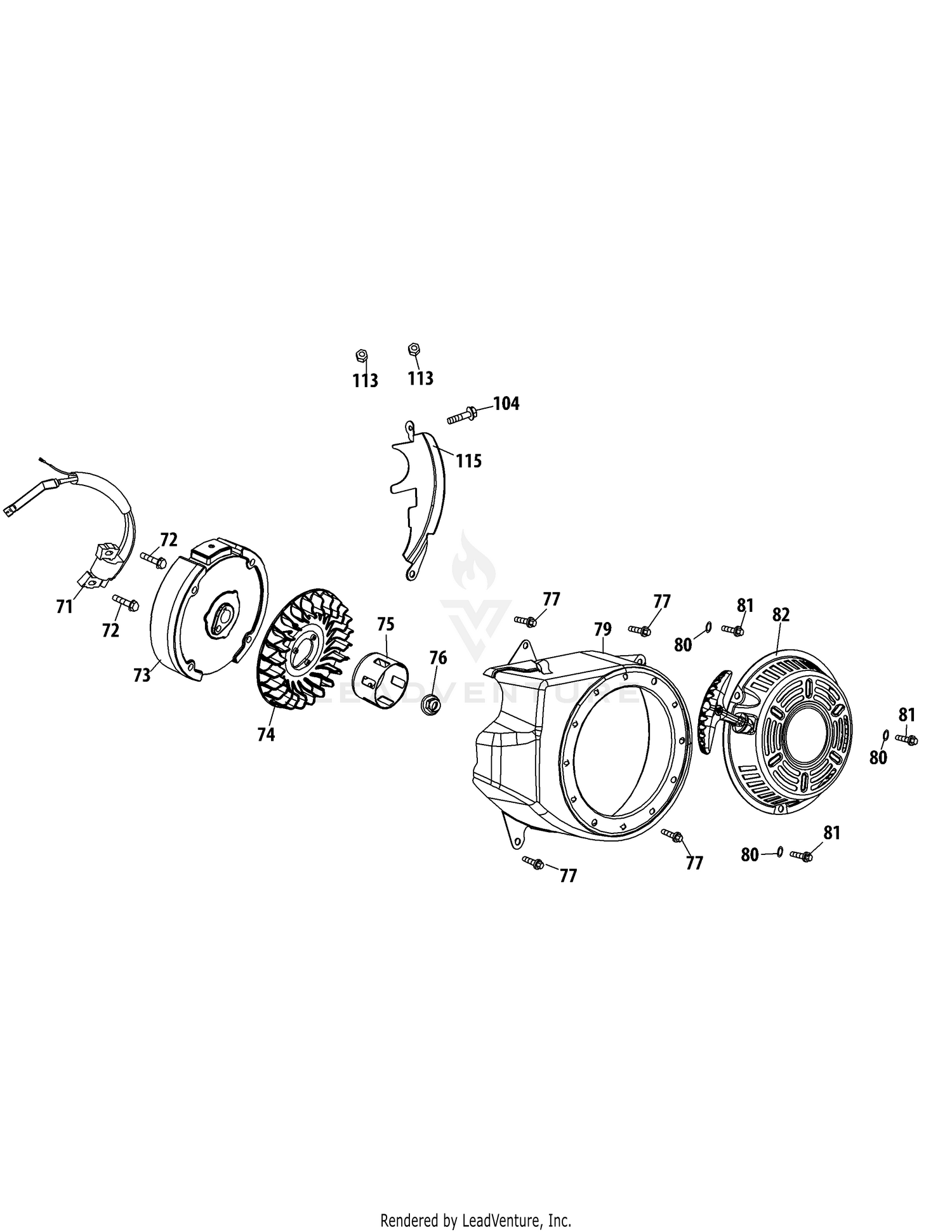 170-LU Flywheel & Blower Housing