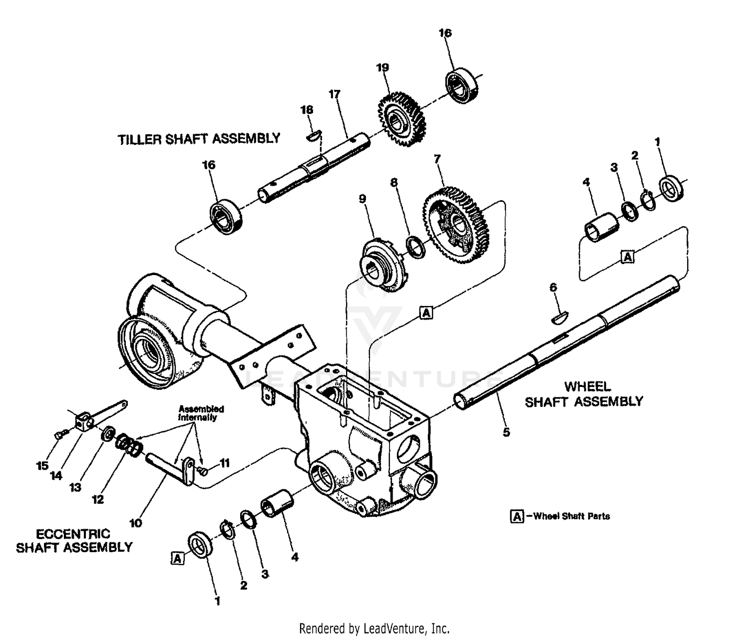 WHEEL & TILLER SHAFT ASSEMBLY