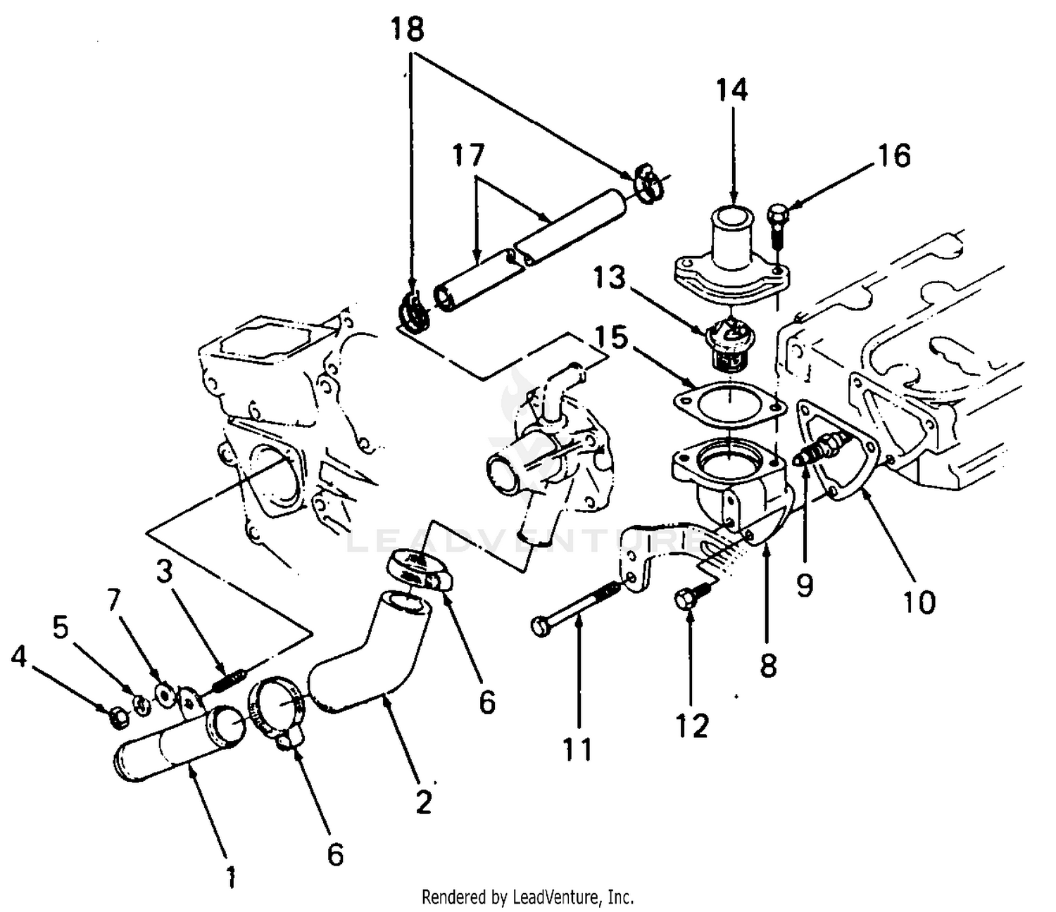 Water Flange & Thermostat