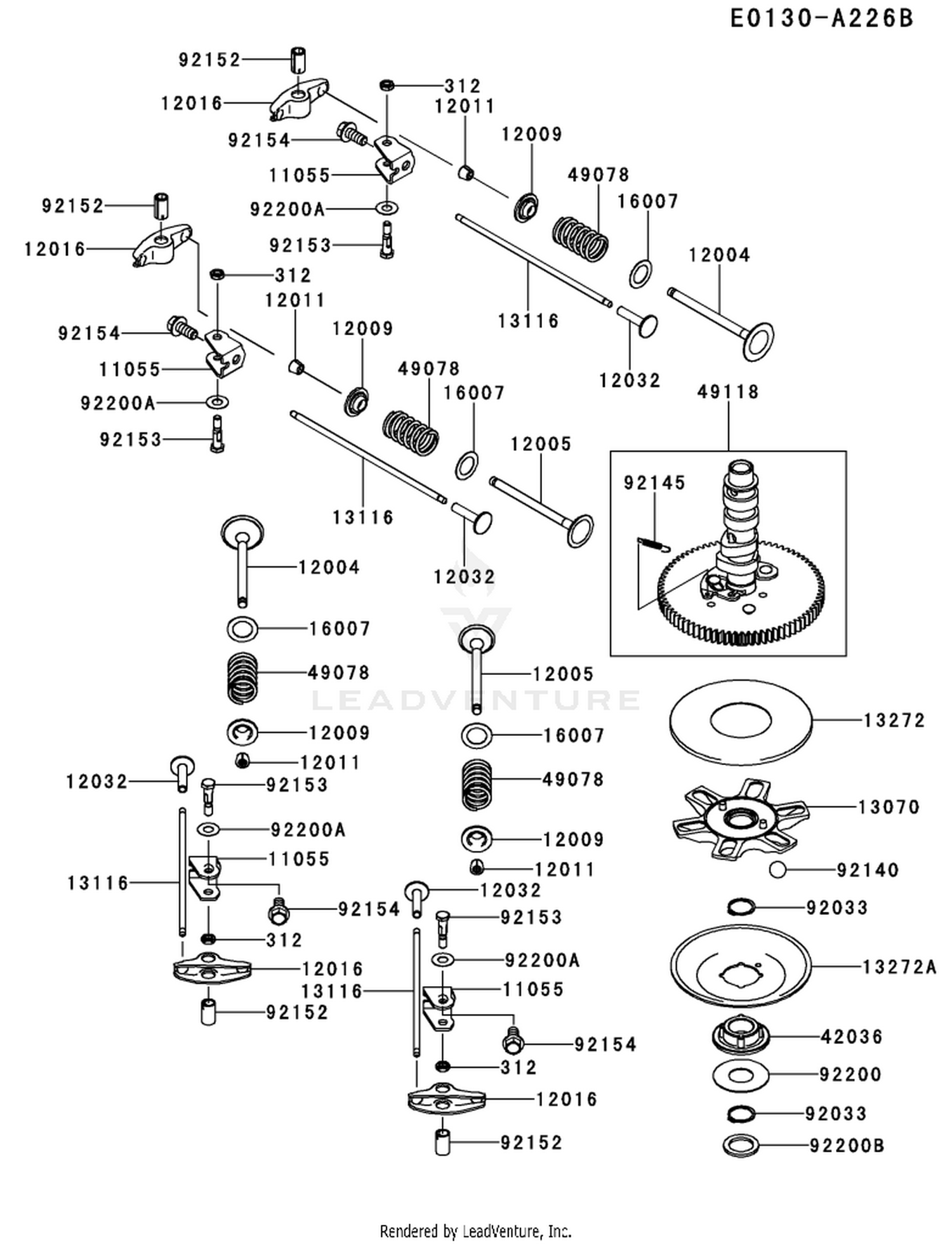 FX801V-CS25 VALVE & CAMSHAFT