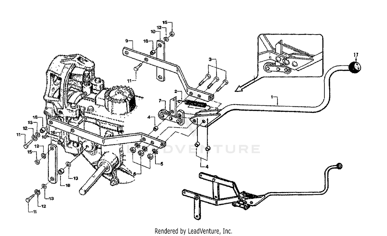 WHEELS/TINES/PTO DRIVE LEVER ASSEMBLY