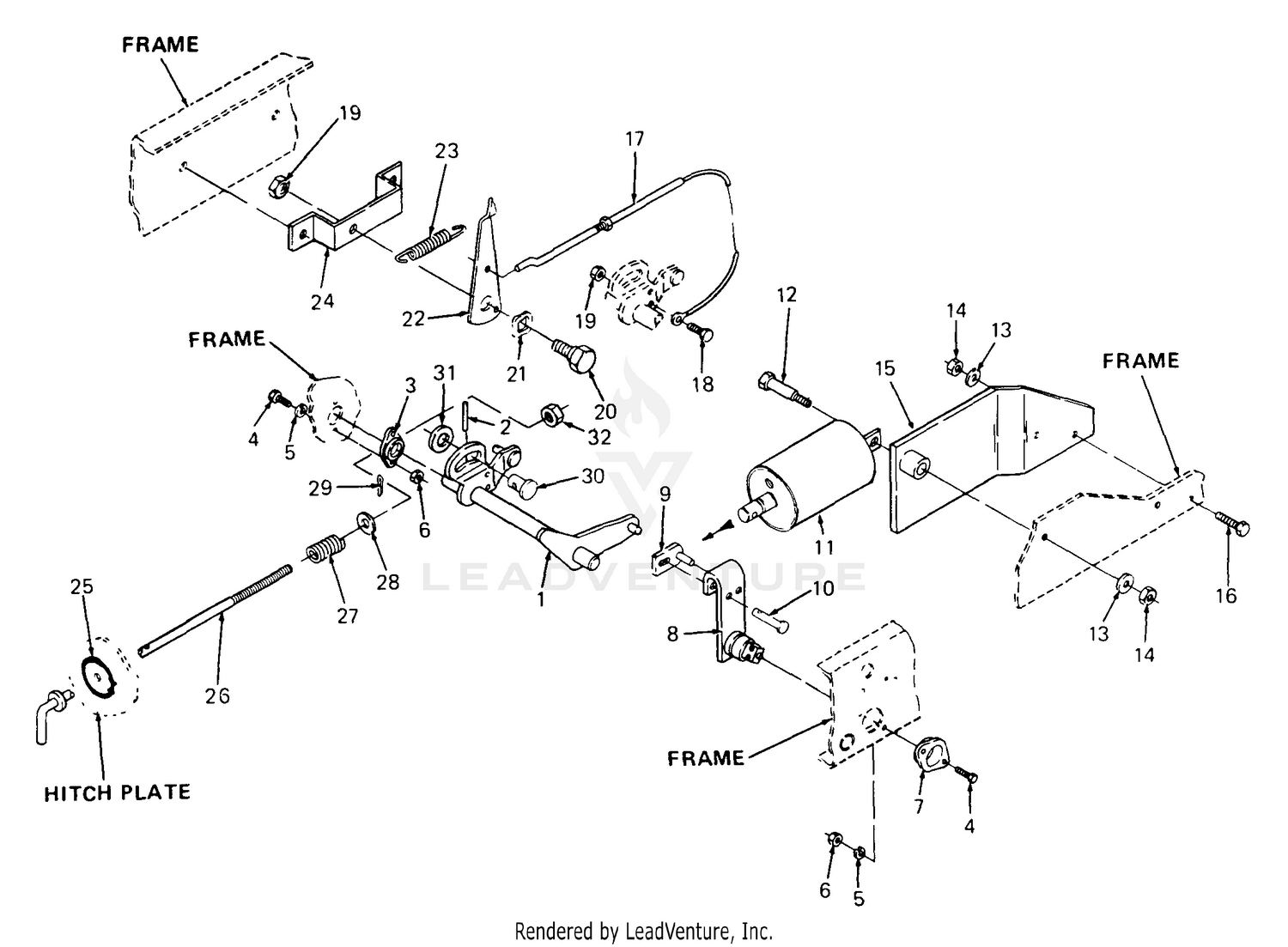 Impement Lift And Down Stop Rod
