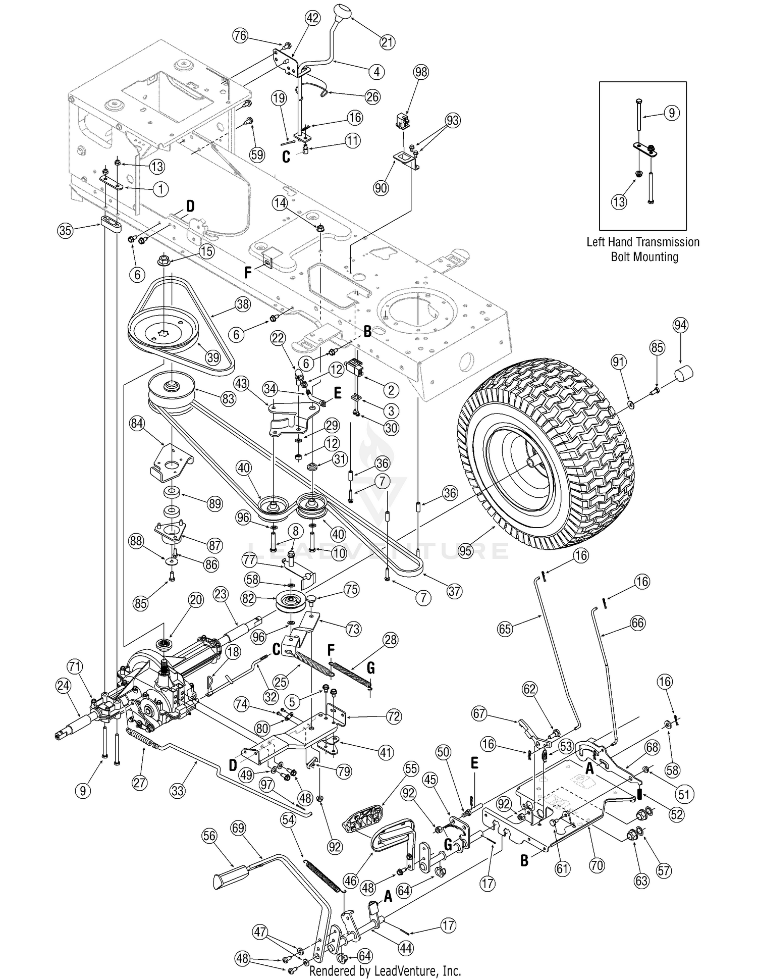 Troy Bilt 13BX60TG766 Super Bronco 2007 Drive Assembly