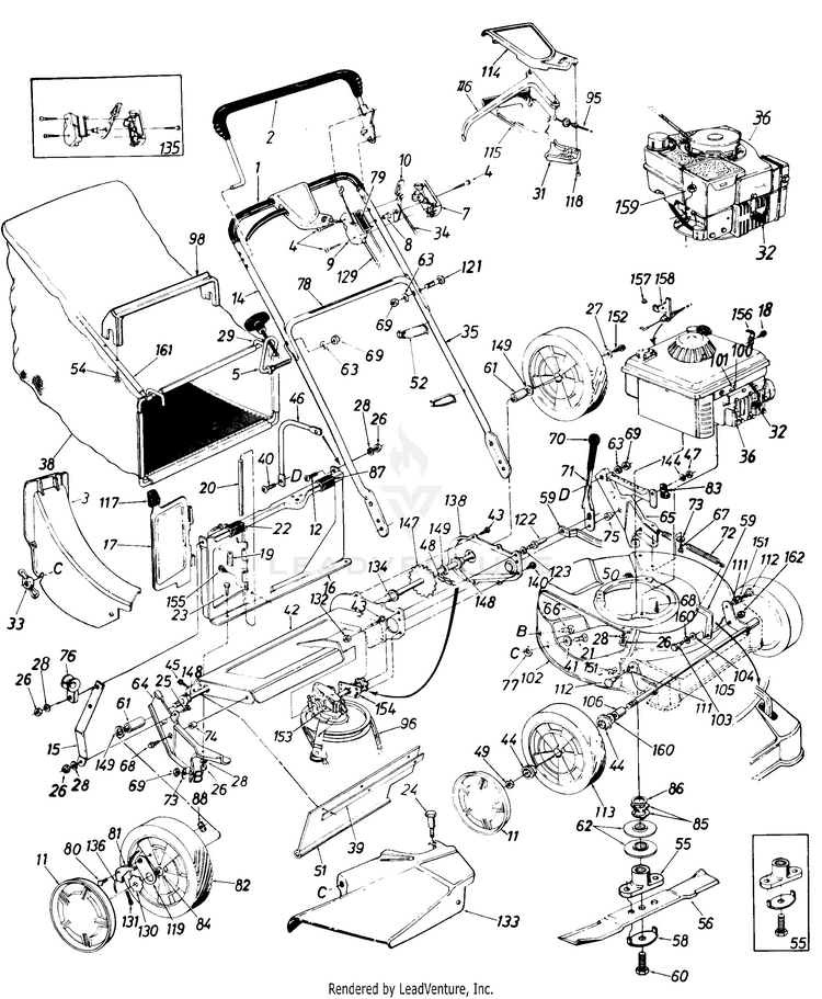 Mastercraft Mdl 129836R054/4810669 SelfPropelled WalkBehind Mower
