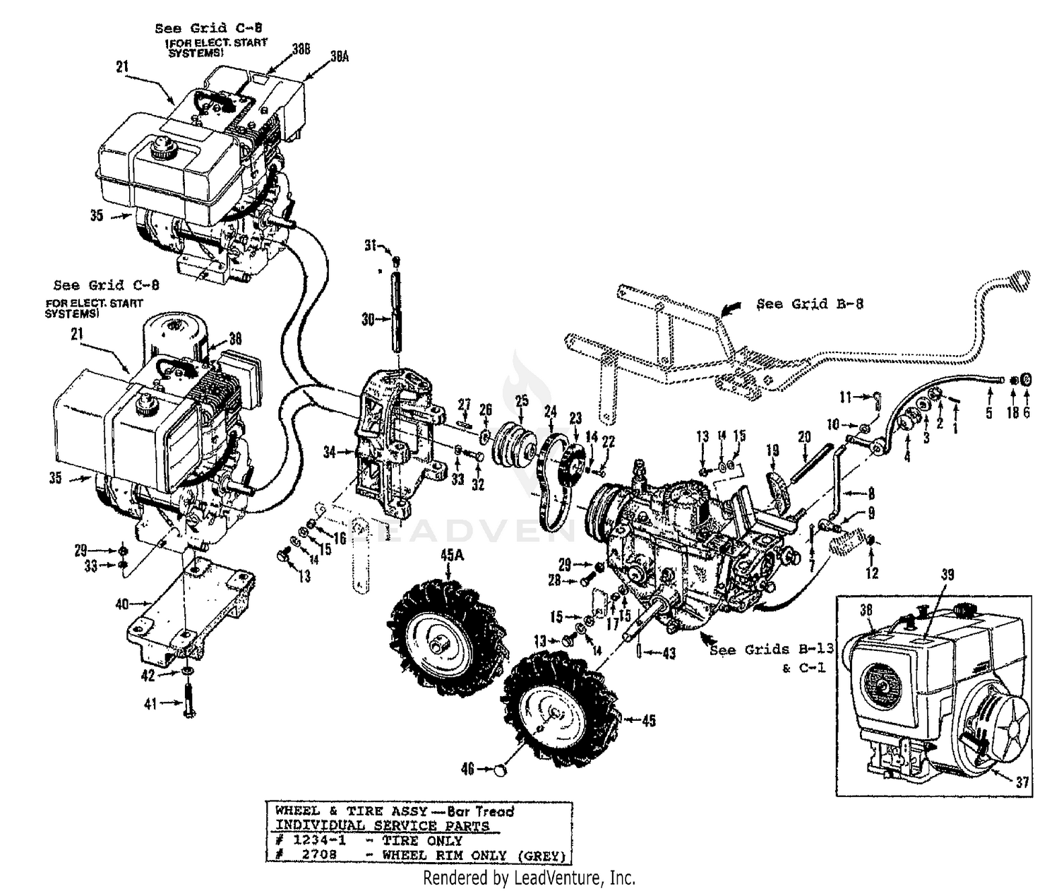 WHEEL SPEED LEVER, BELT DRIVE, ENGINE & WHEELS