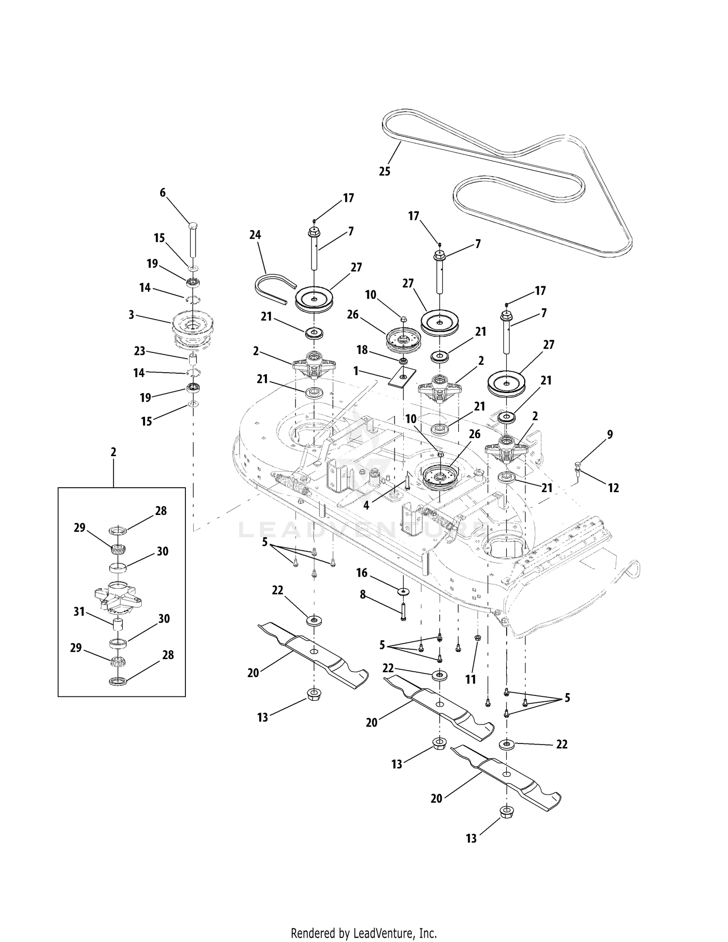 Cub cadet spindle assembly on sale 54 inch deck