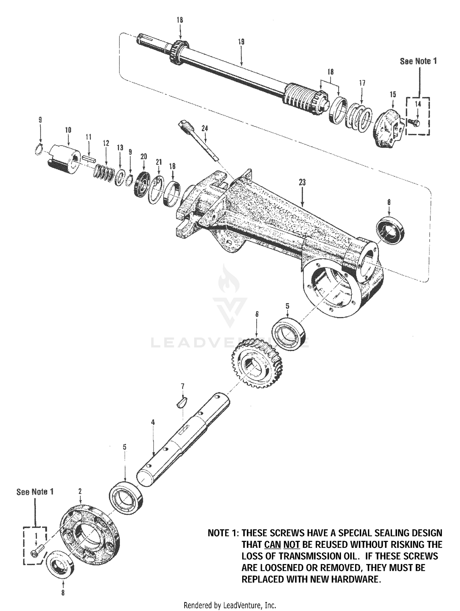 Tiller Attachment Transmission Assemblies