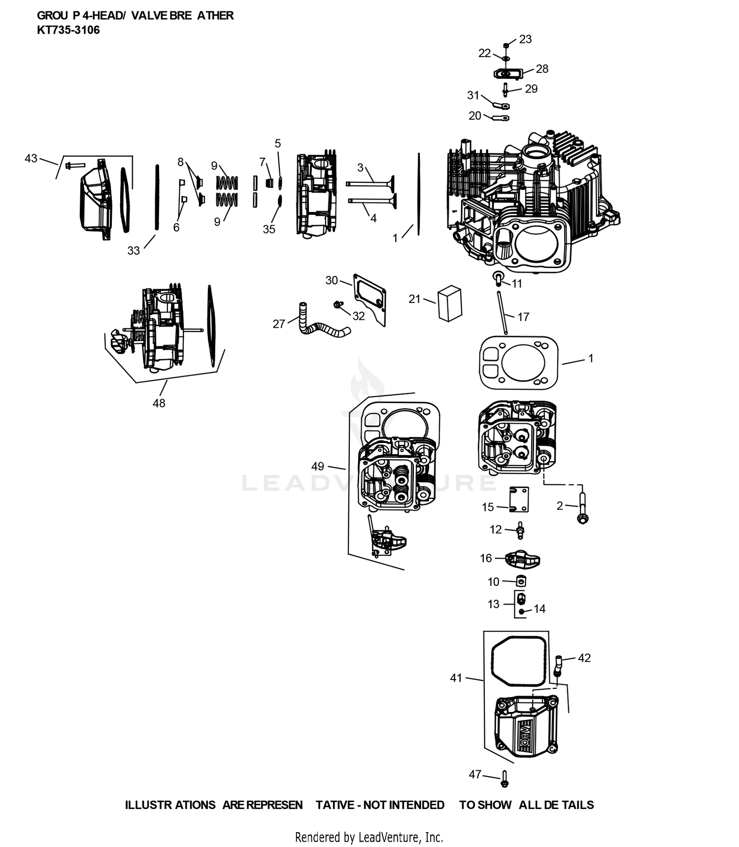 KT735-3106 CylinderHead & Breather