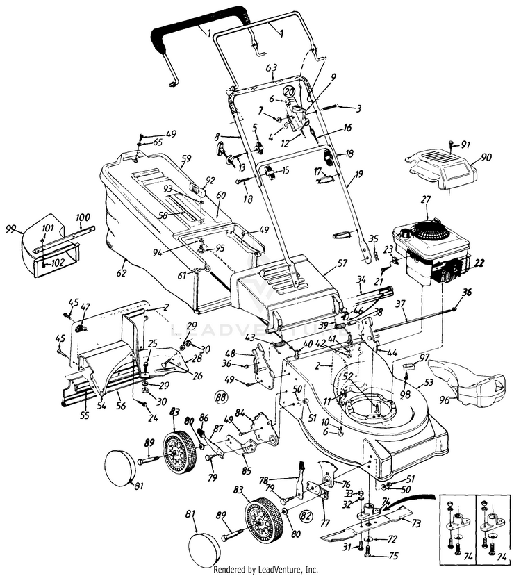 Signature 114-328D088 (TMO-3728109) (1994) Push Walk-Behind Mower ...