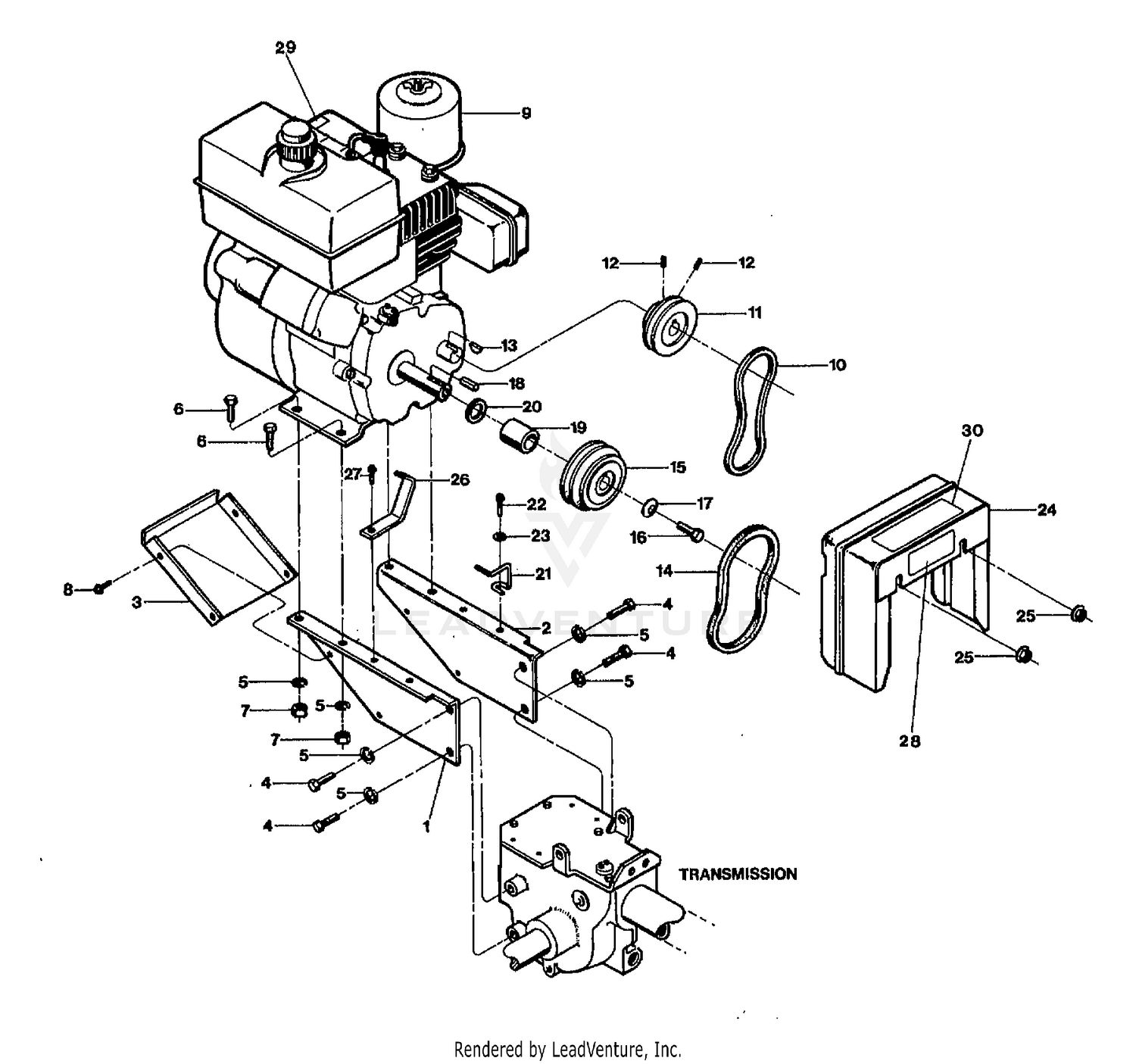 ENGINE PULLEY & BELTS