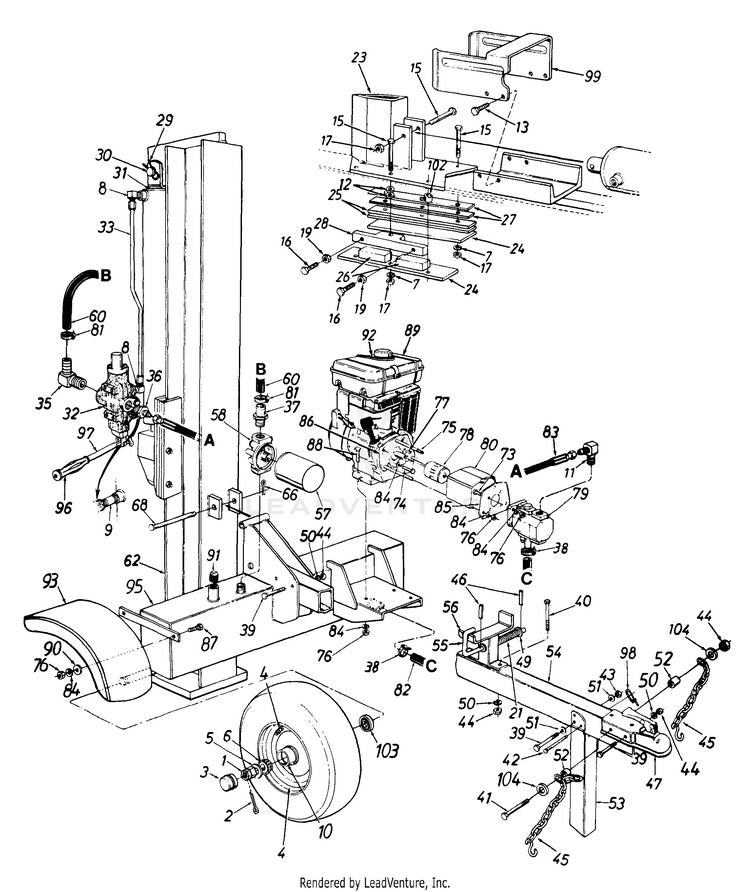 White Outdoor 243-637-190 25 Ton Log Splitter (1993) | Partswarehouse