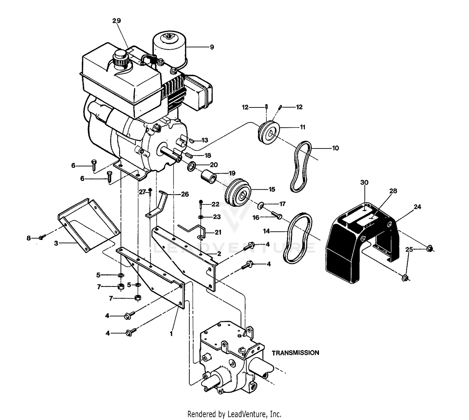 ENGINE PULLEY & BELTS