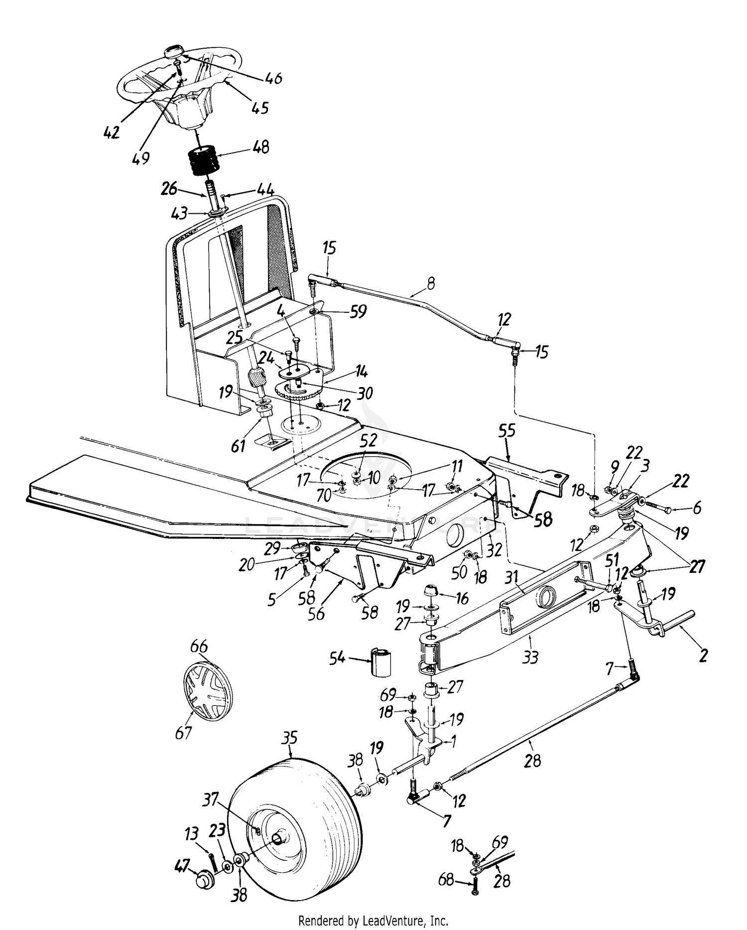 Wheels, Front/Axle, Front/Steering Assembly