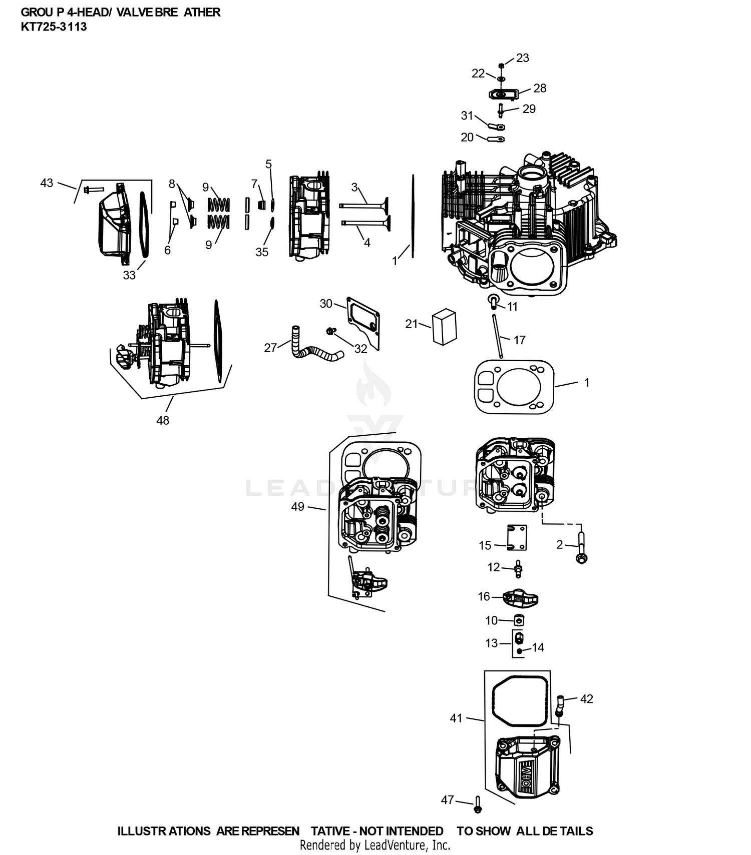 KT725-3113 CylinderHead & Breather