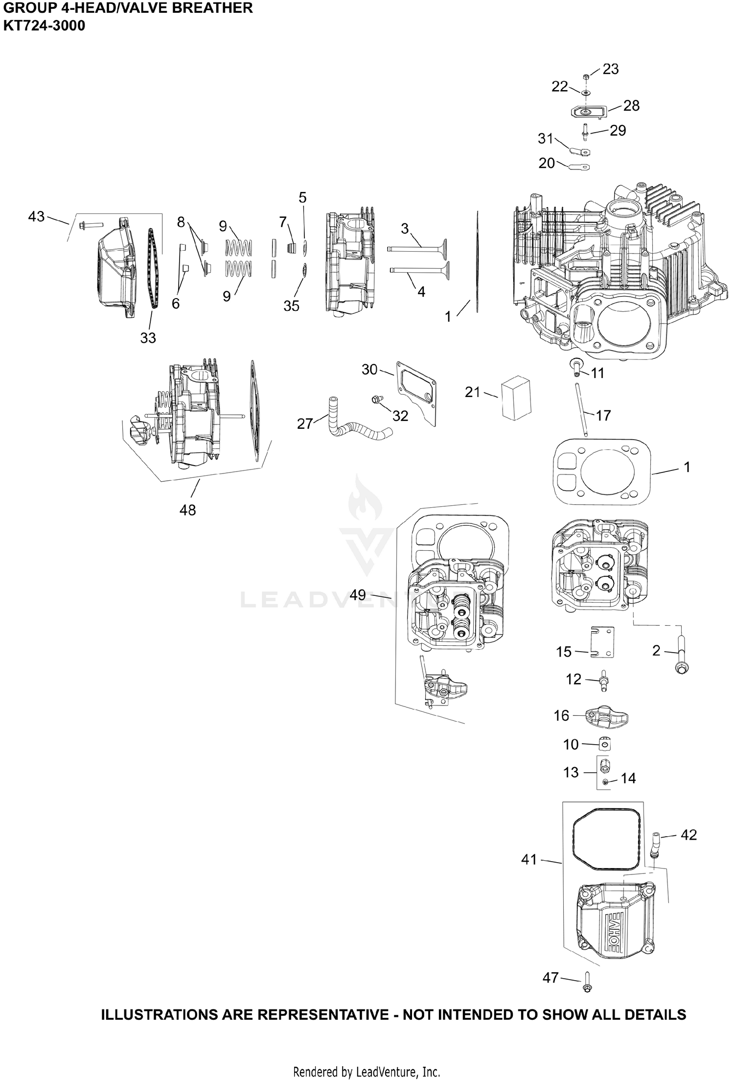 KT724-3000 CylinderHead & Breather