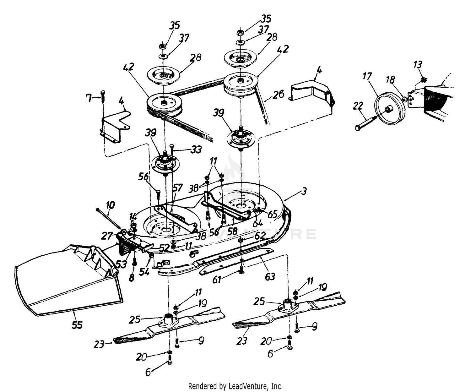 Craftsman 38 inch discount mower deck belt diagram