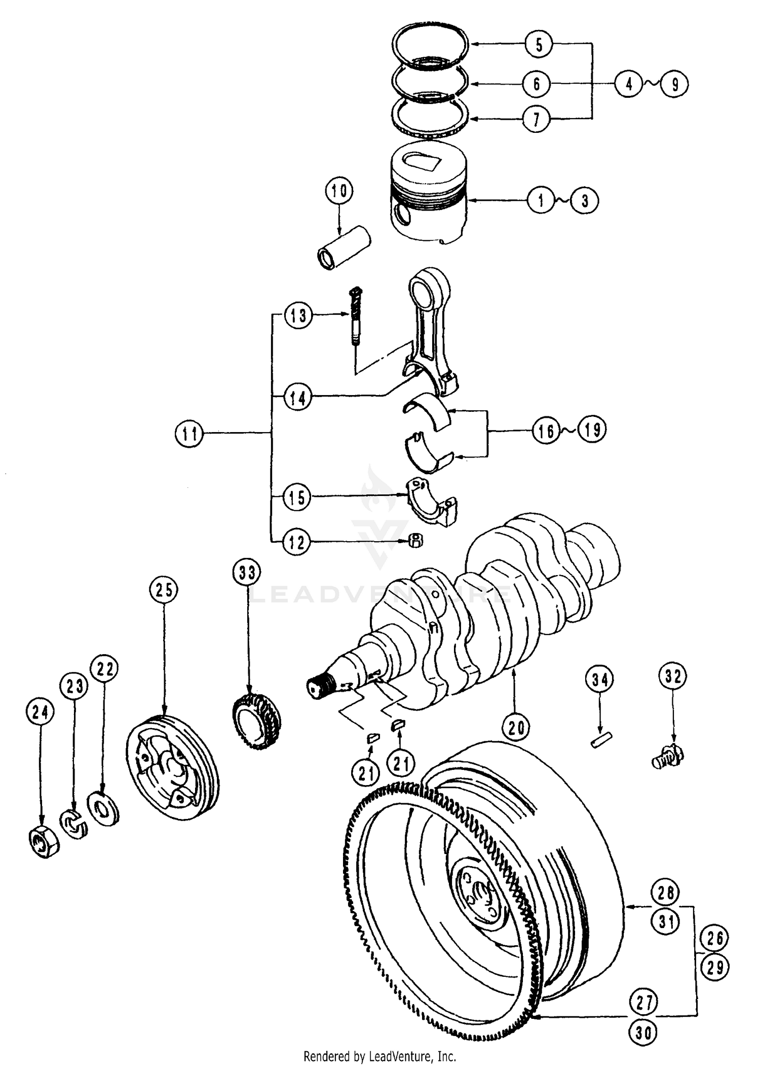 Main Moving Parts HST 26 HP Engine
